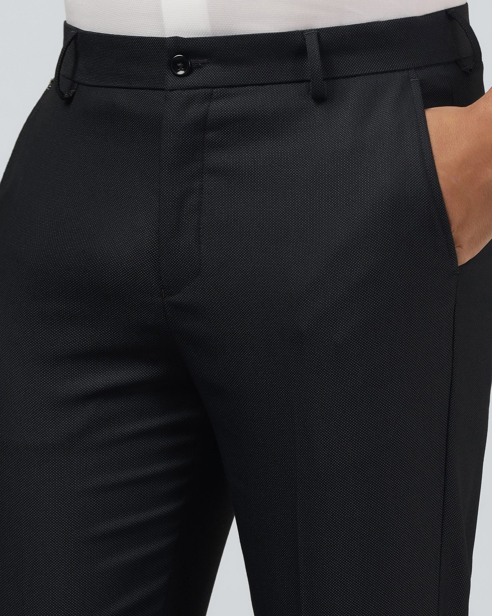 Navy Textured Trouser - Alan