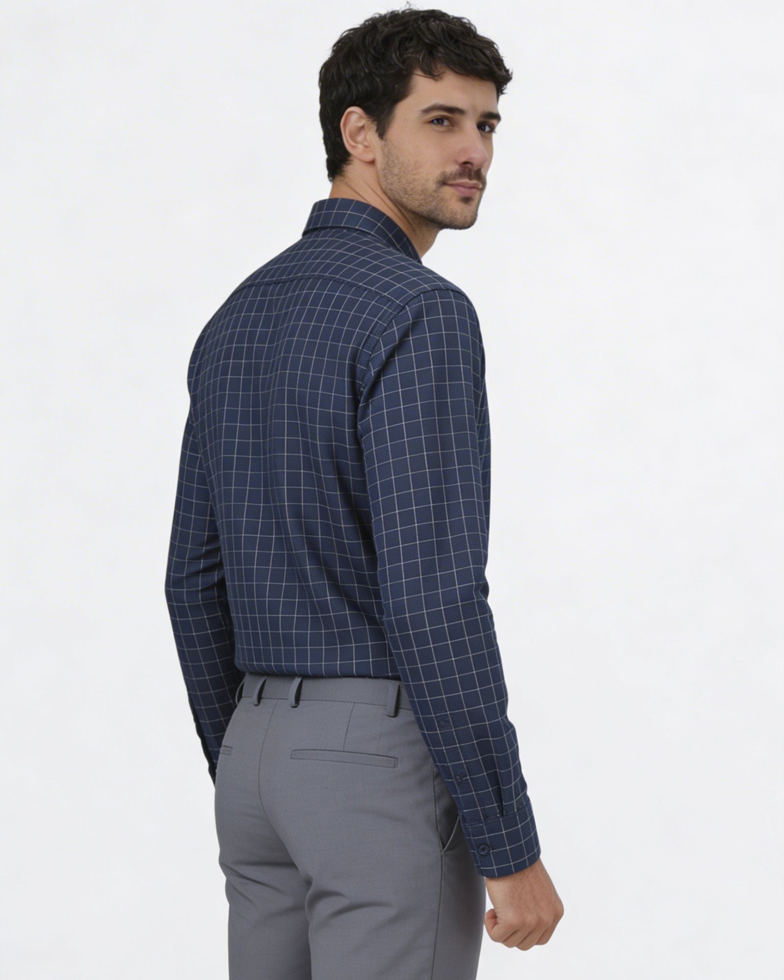 Navy Check Shirt