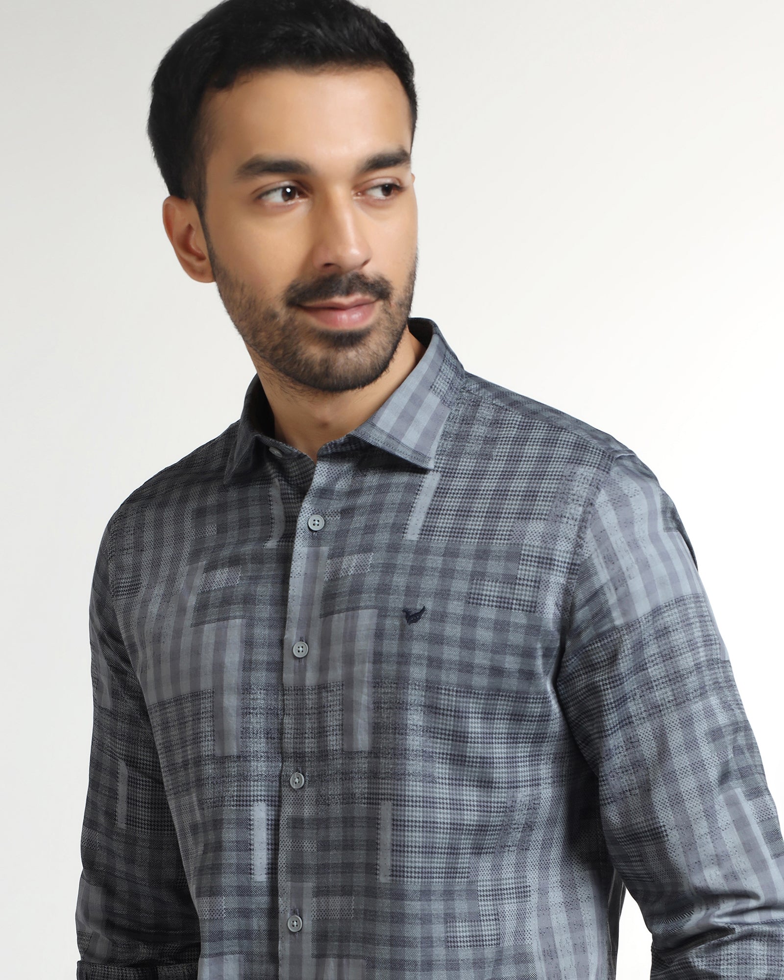 Navy Check Shirt - Lamor