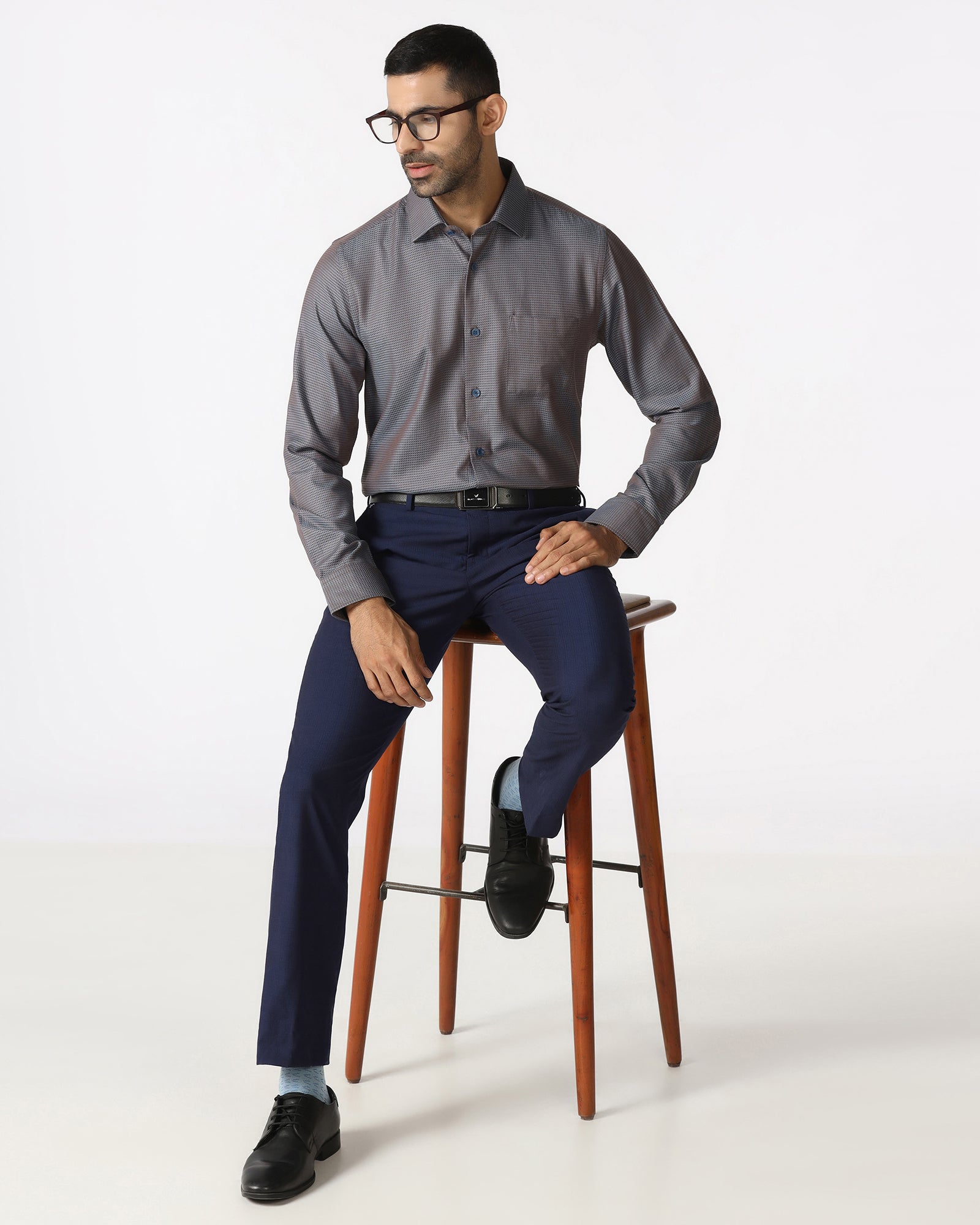 Navy Check Trouser - Baylor