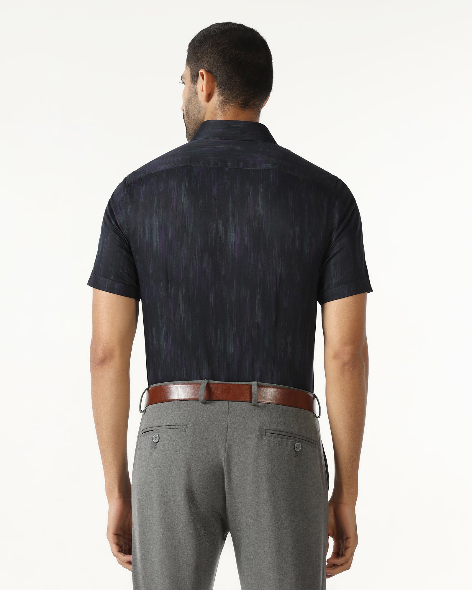 Navy Half Sleeve Printed Shirt - Siena