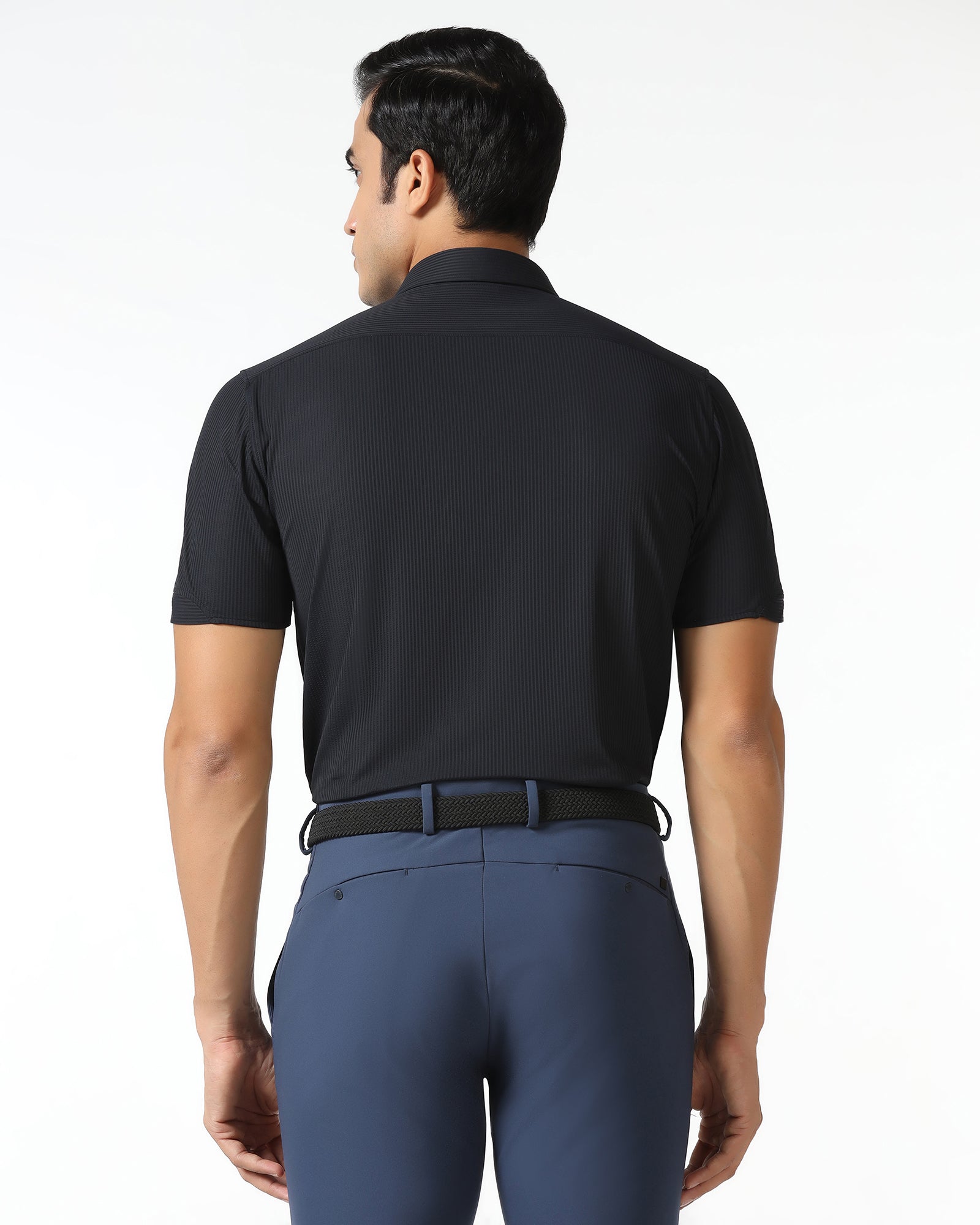 Navy Half Sleeve Techpro Stripe Shirt - Civil