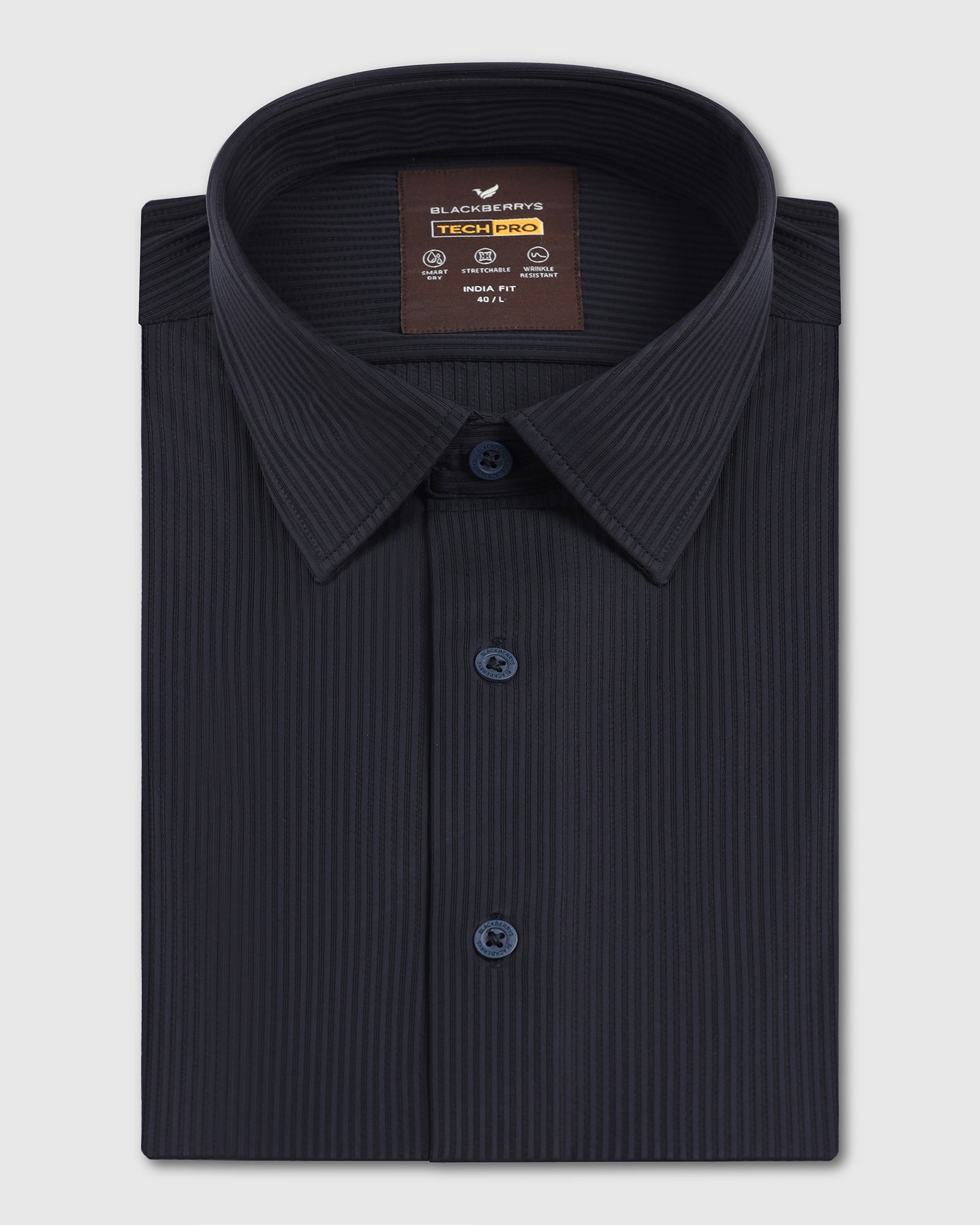 Navy Half Sleeve Techpro Stripe Shirt - Civil