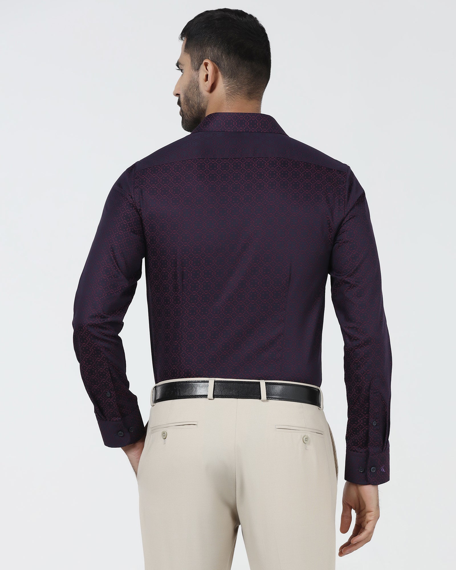 Navy Jacquard Shirt - Alton