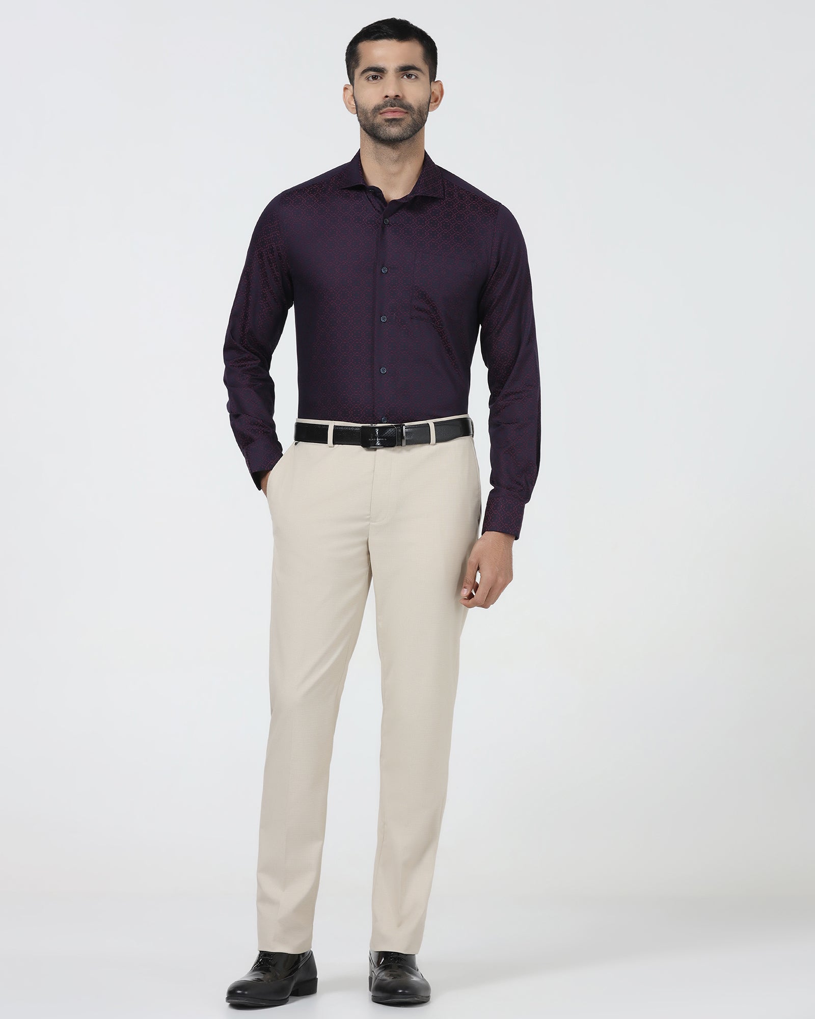 Navy Jacquard Shirt - Alton