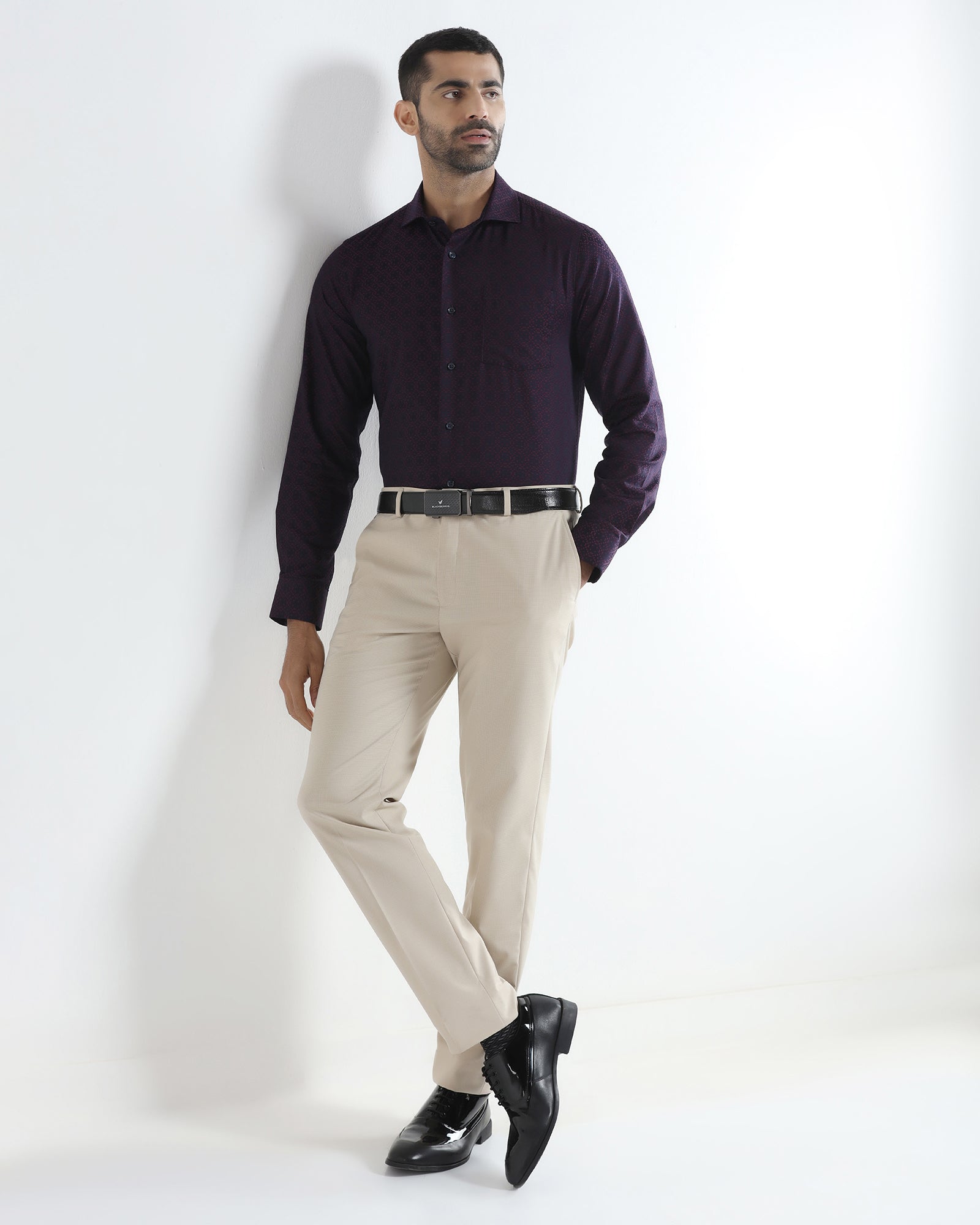 Navy Jacquard Shirt - Alton