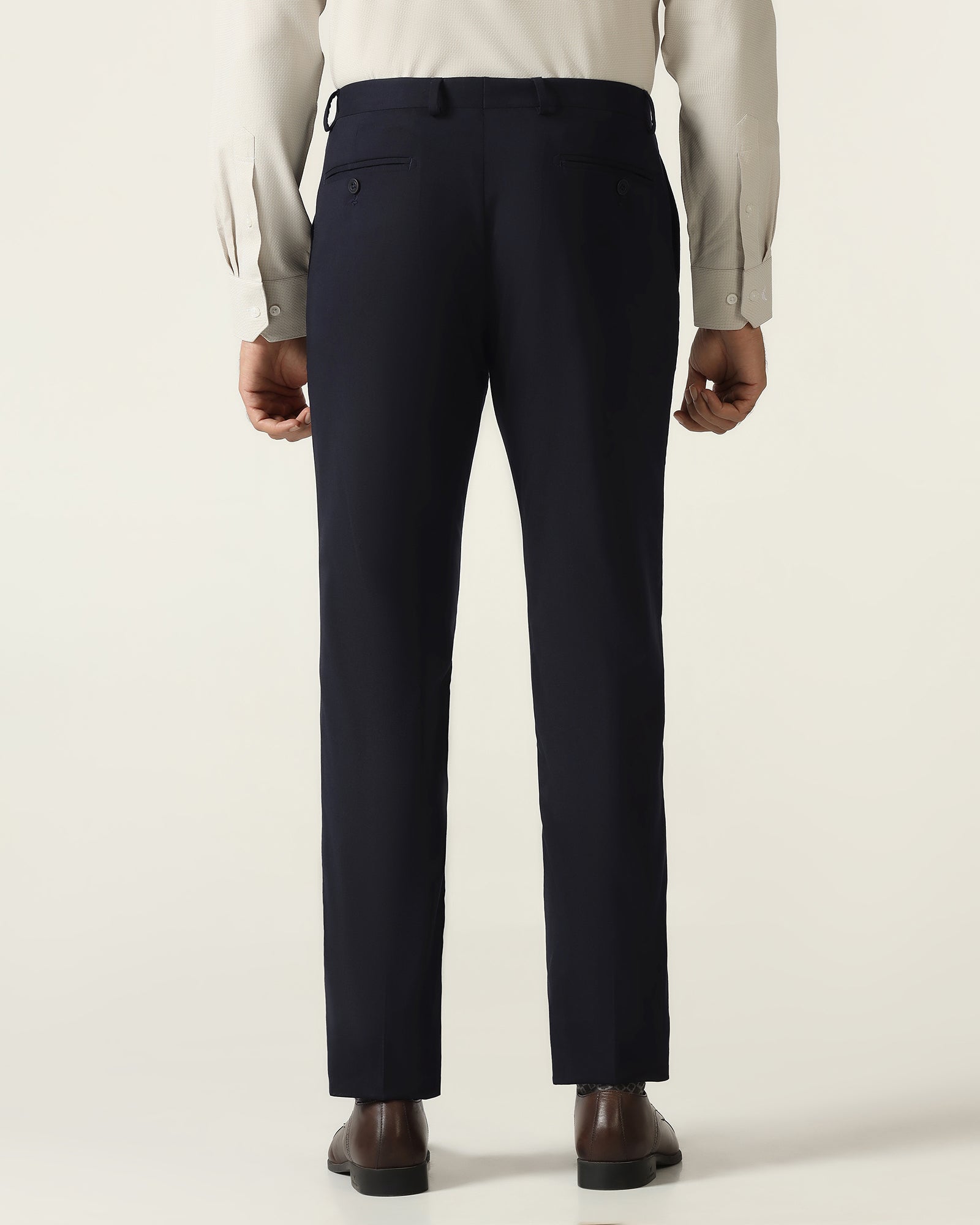 Navy Luxe Solid Trouser - Meter