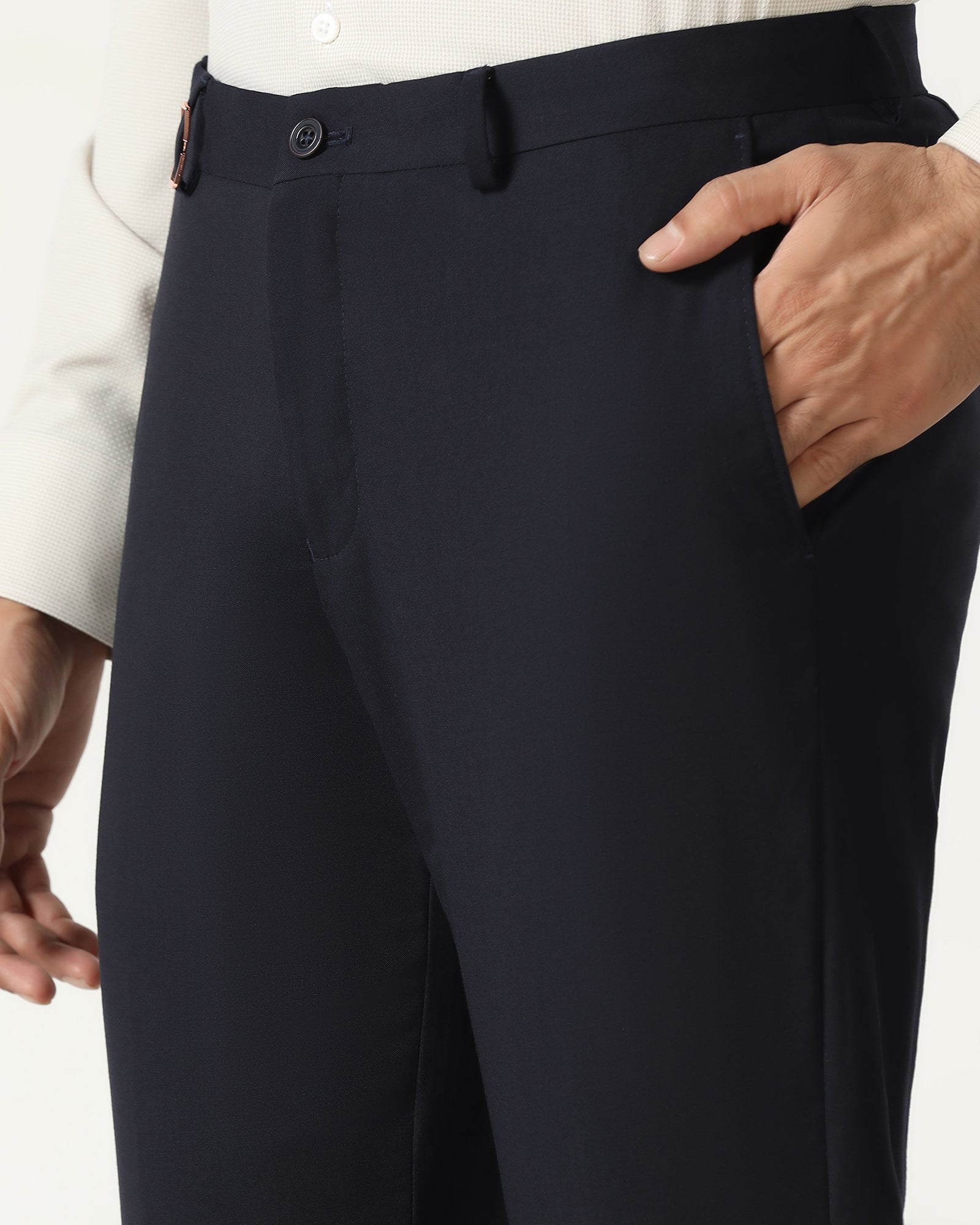 Navy Luxe Solid Trouser - Meter