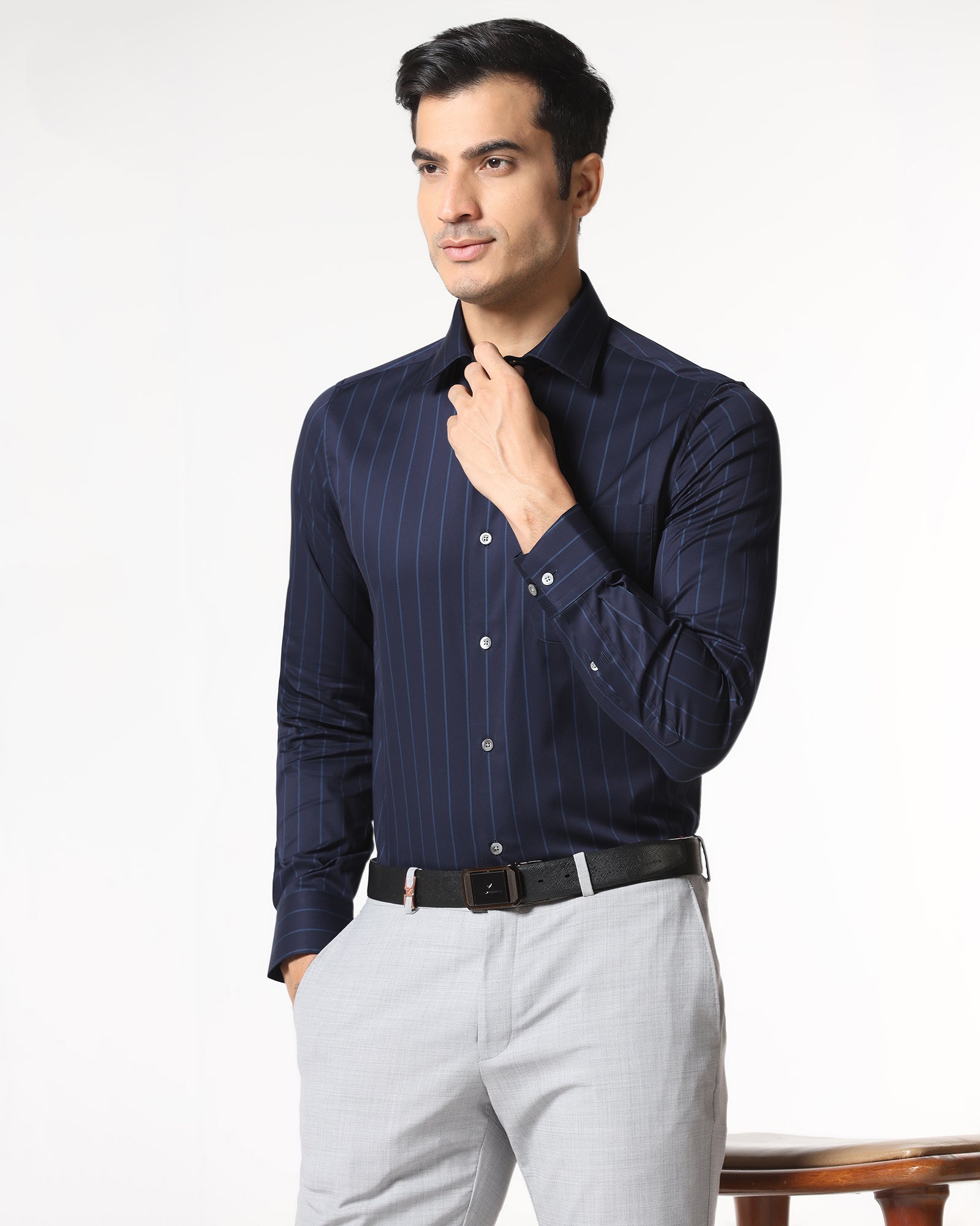 Navy Luxe Stripe Shirt - Stake