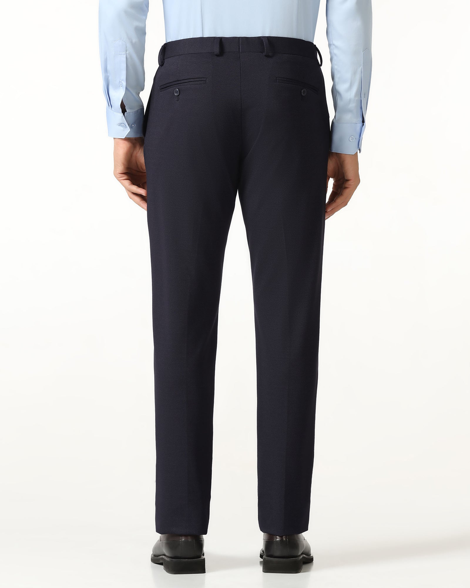 Navy Must Haves Textured Trouser - Miggins