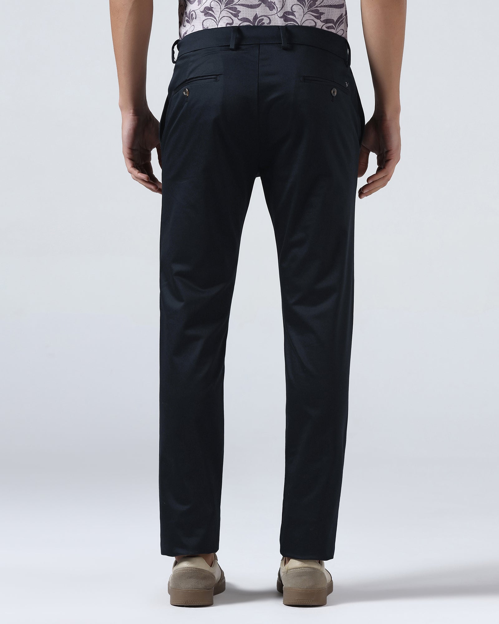 Navy Non Iron Solid Khakis - Cypres