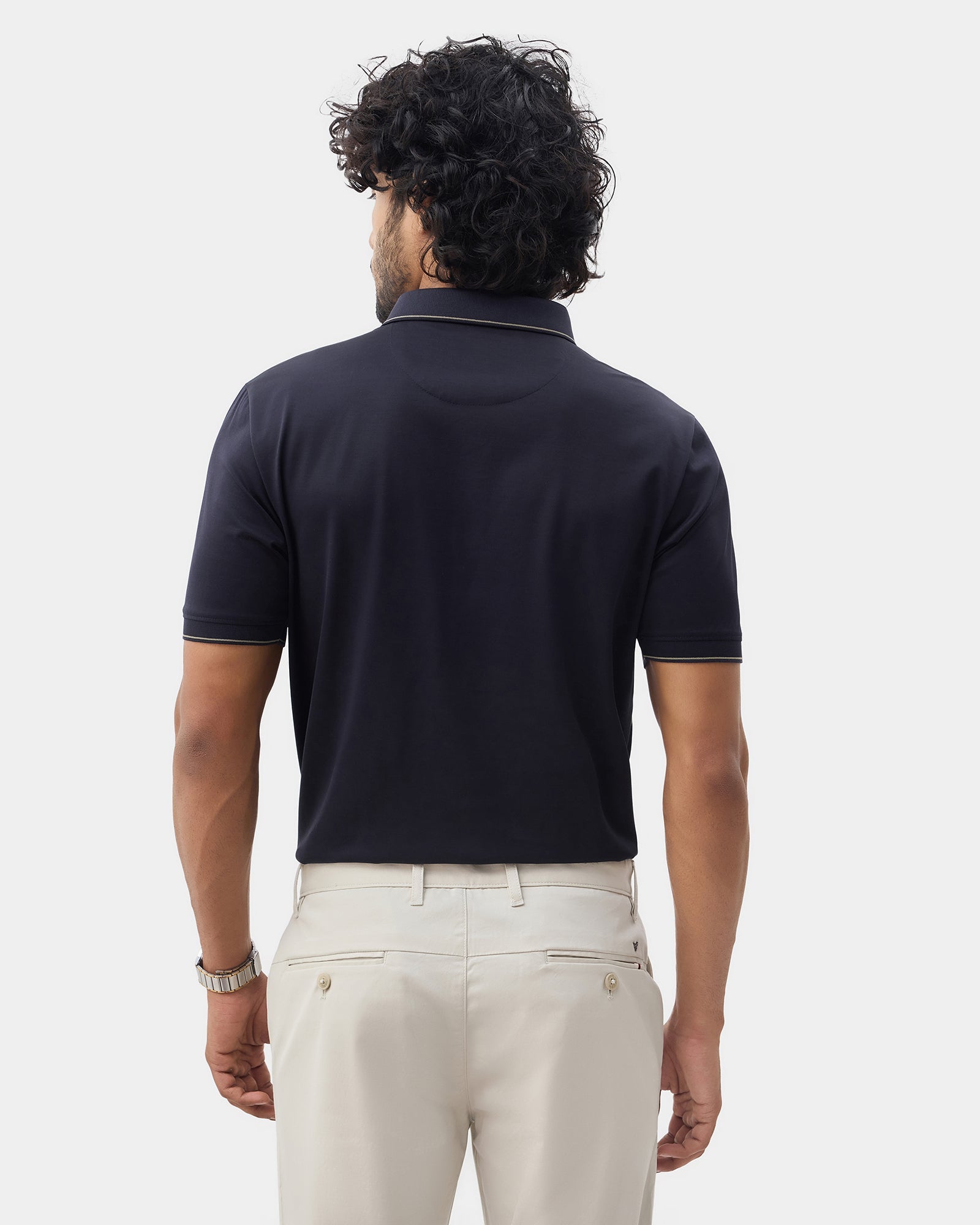 Navy Printed Polo - Pita