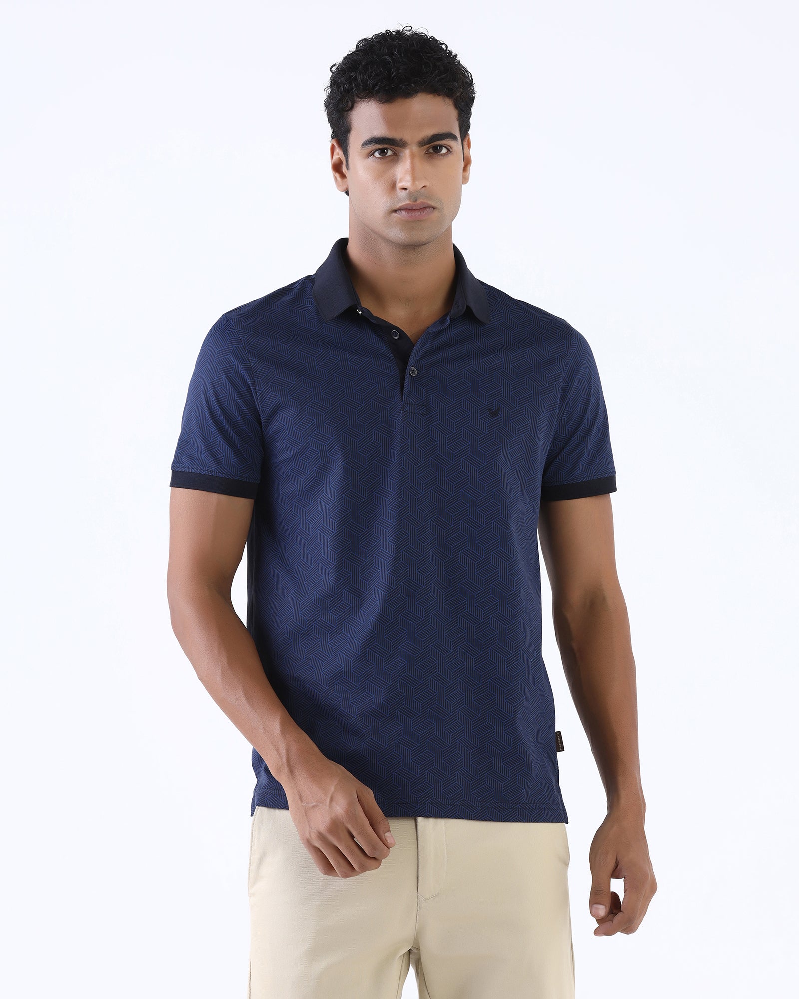 Navy Printed Polo - Sign