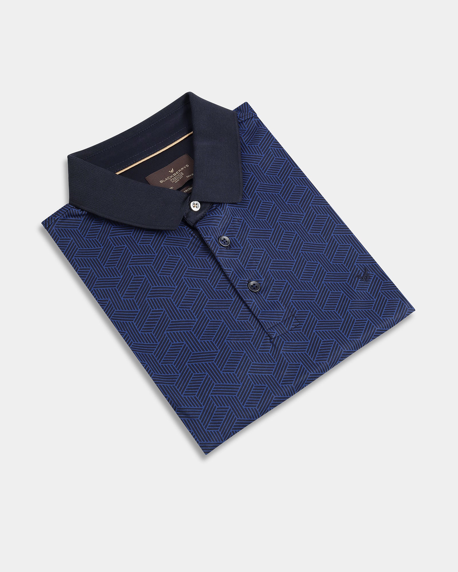 Navy Printed Polo - Sign