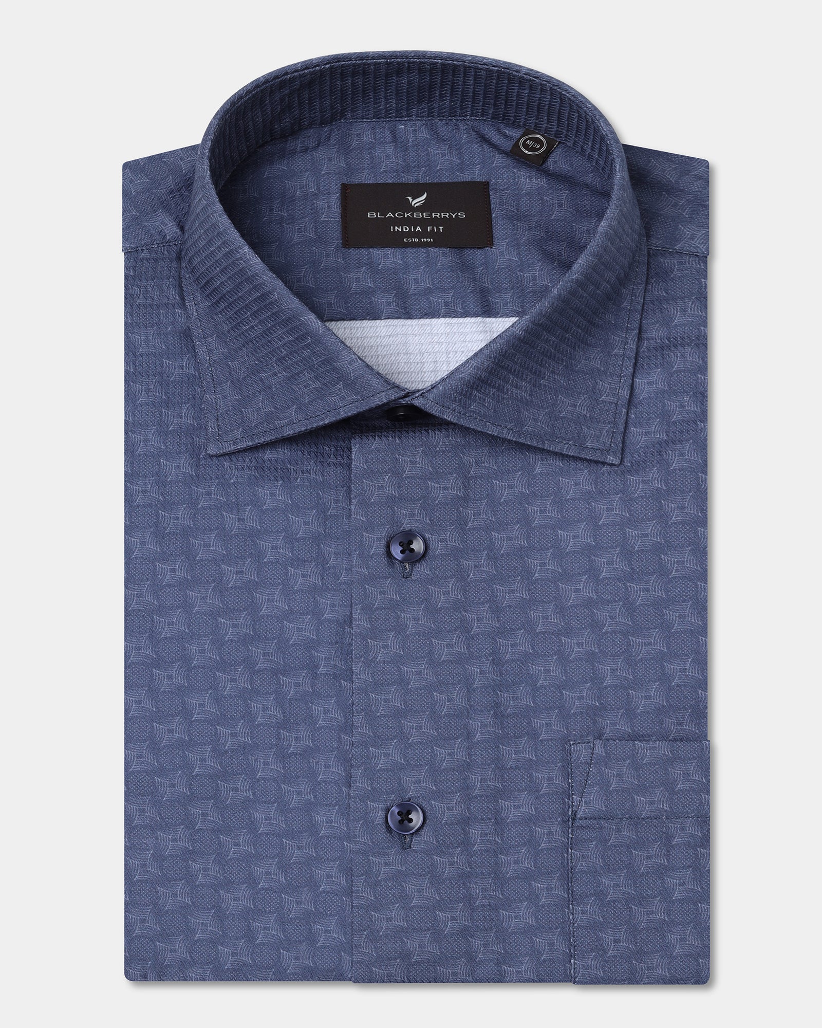 Navy Printed Shirt - Dunzo