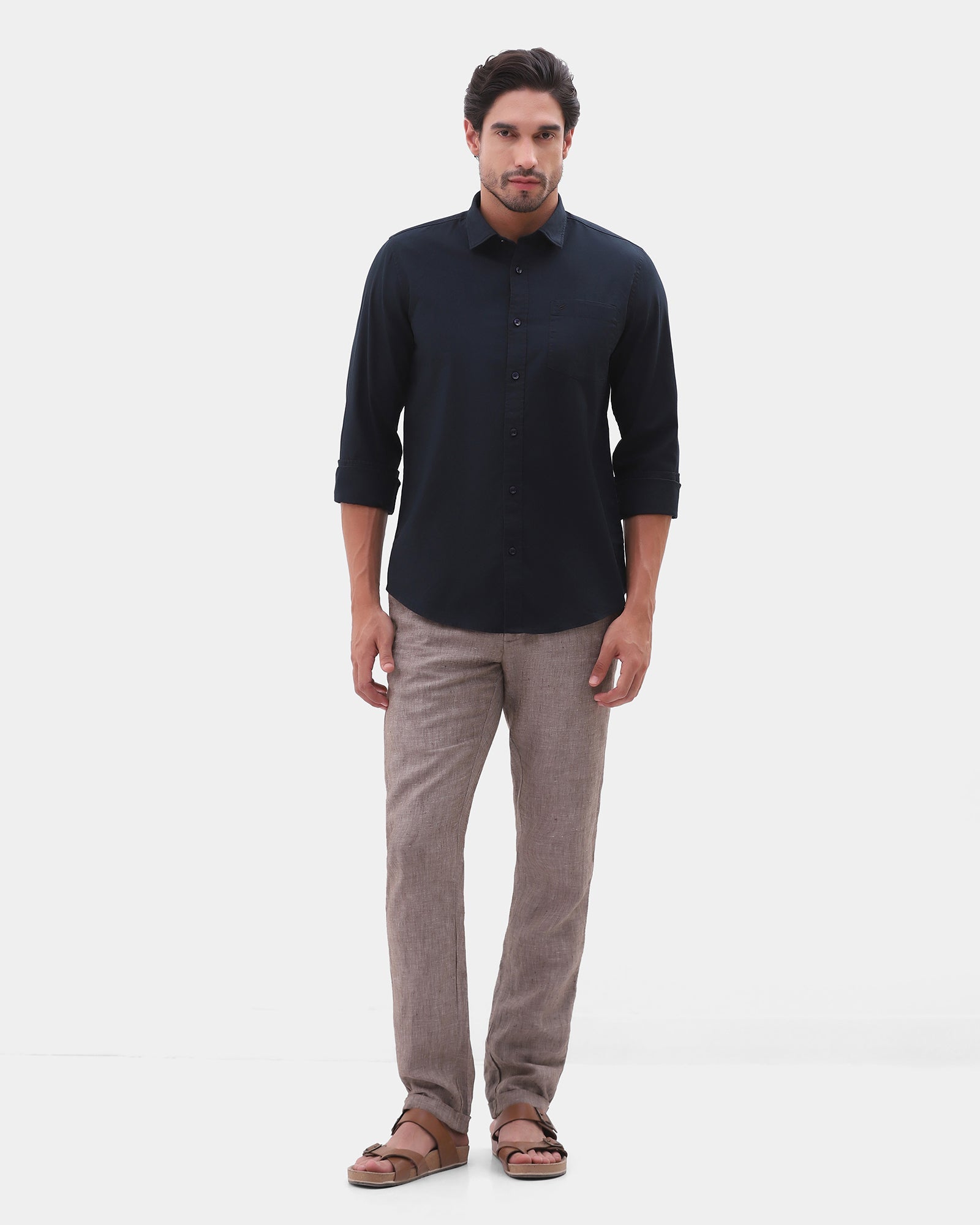Navy Printed Shirt - Gebbew