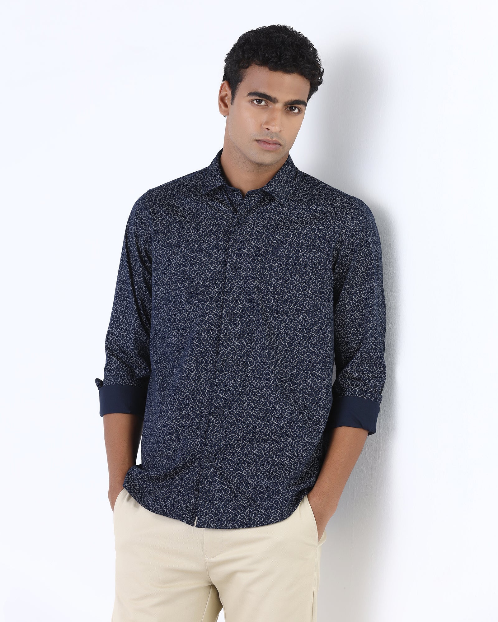 Navy Printed Shirt - Poger