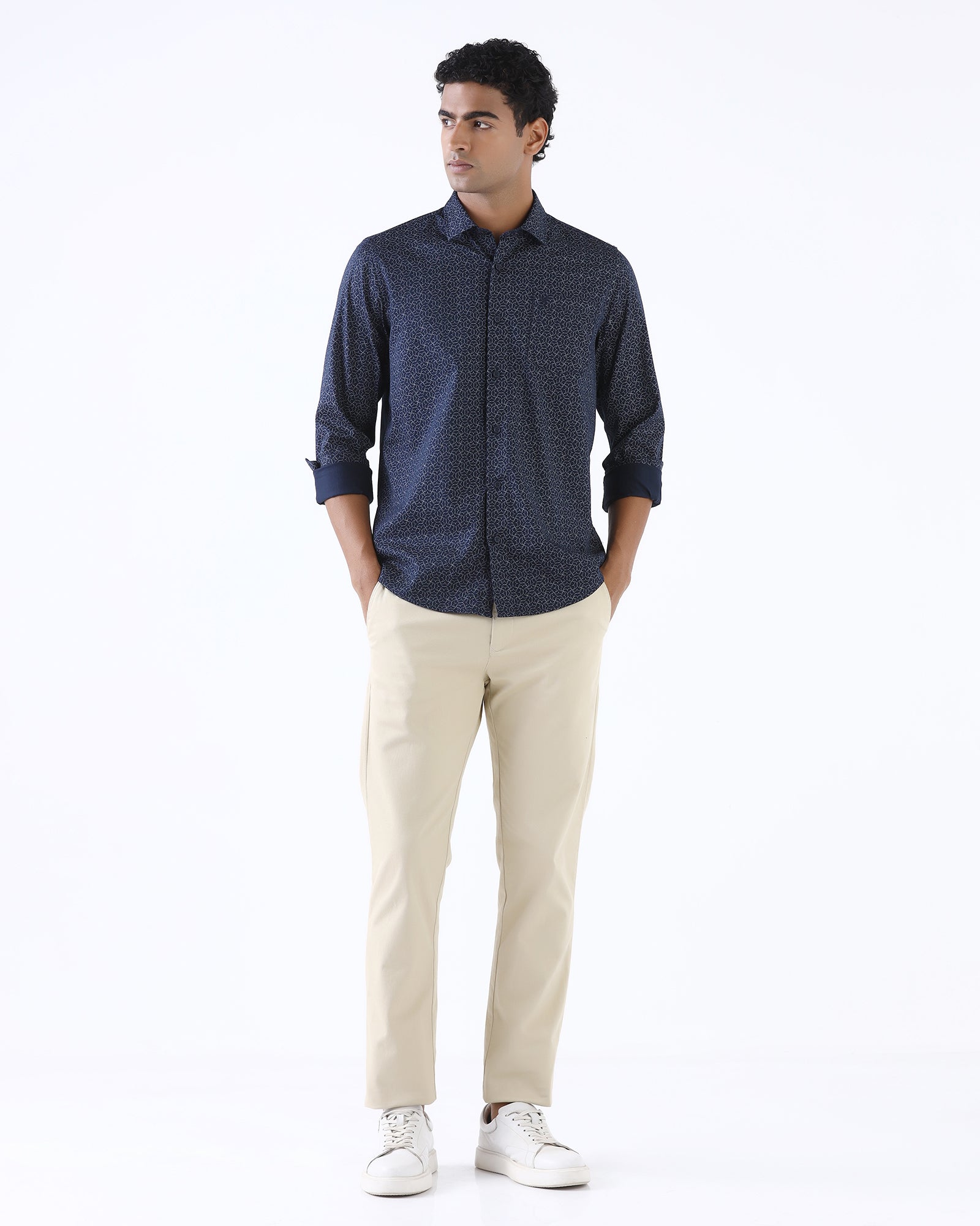 Navy Printed Shirt - Poger