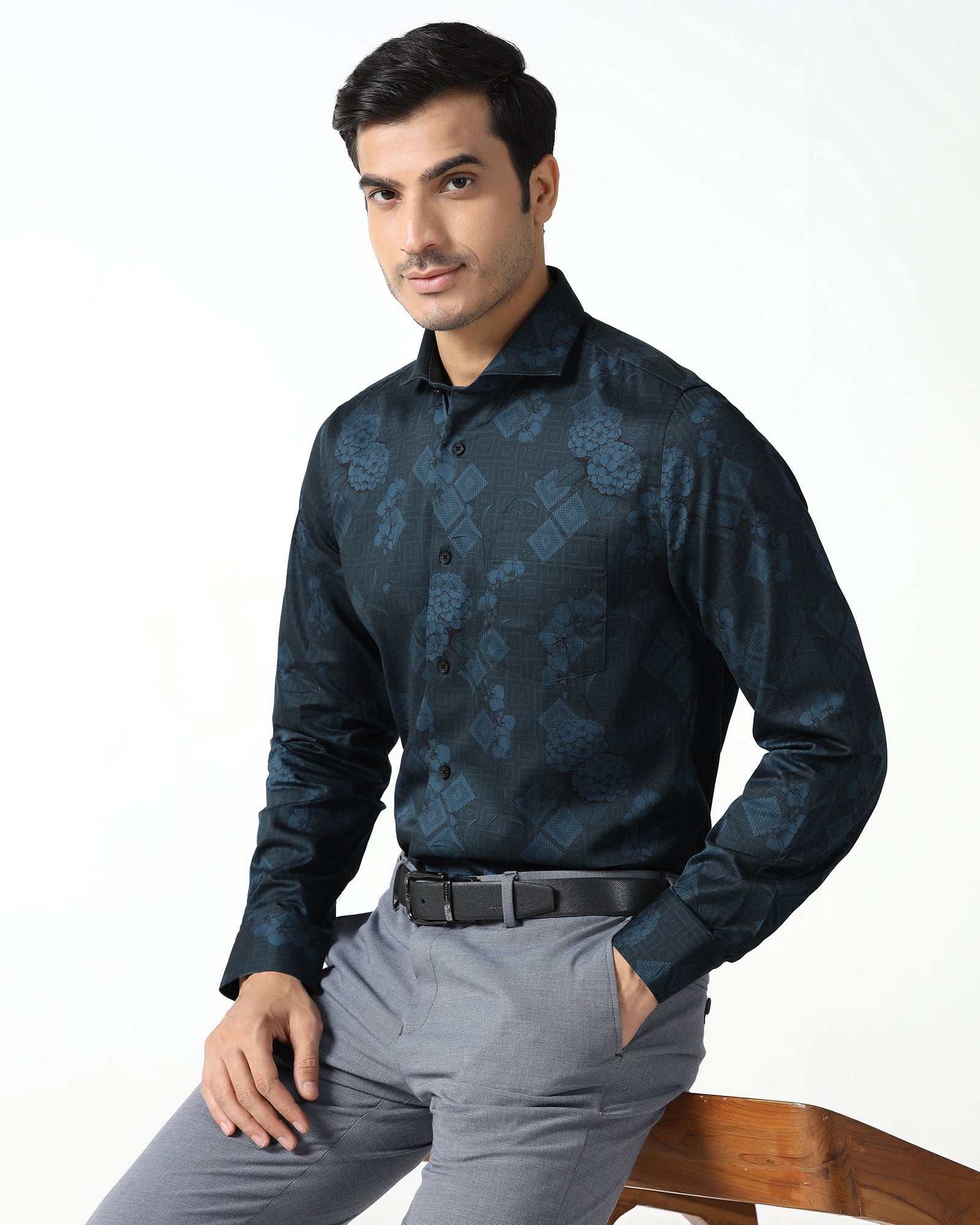 Navy Printed Shirt - Pristine