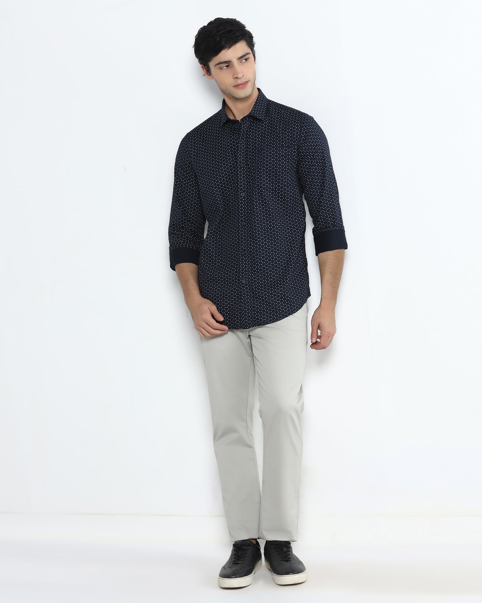 Navy Printed Shirt - Zovik