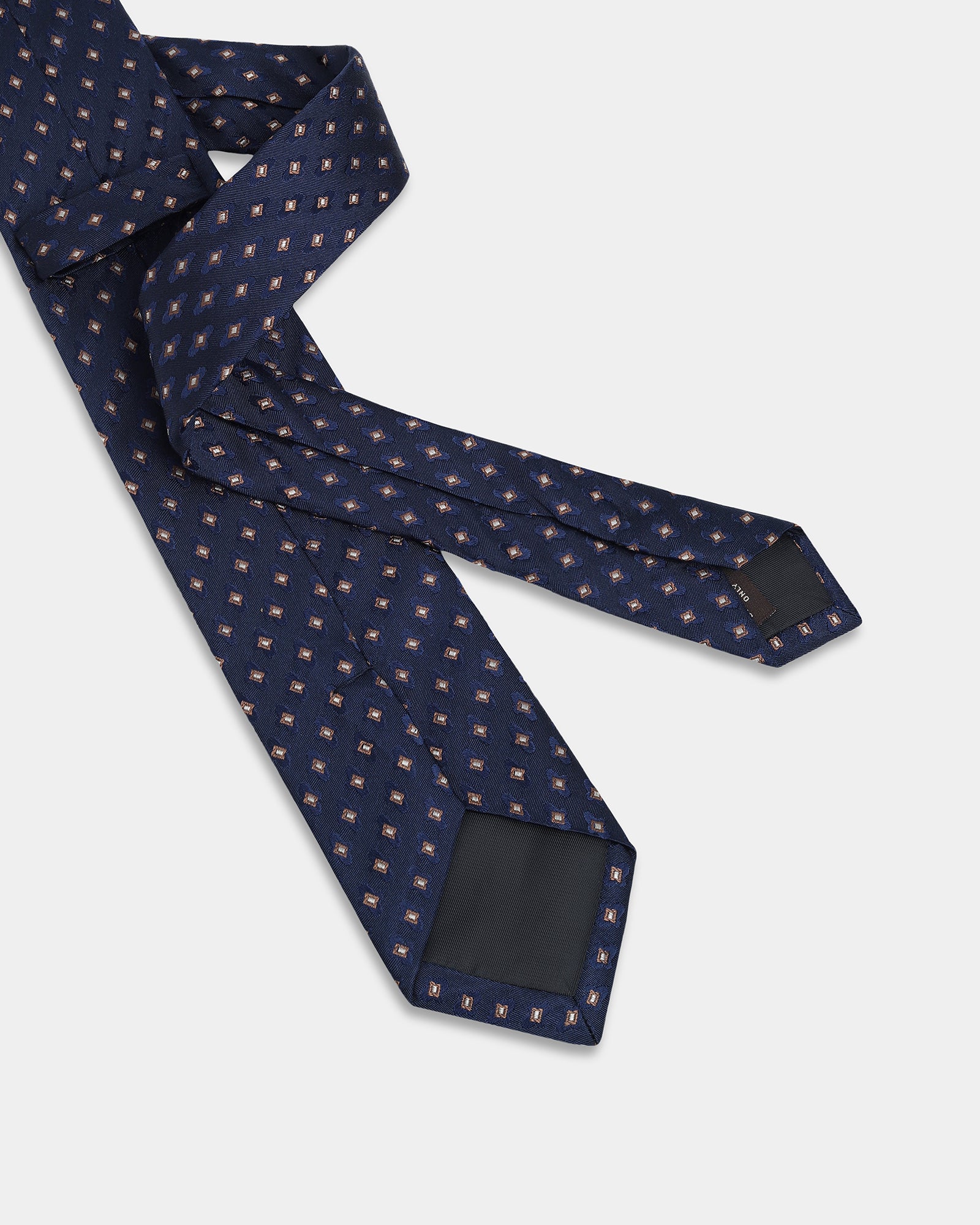 Navy Silk Jacquard Tie - Axis