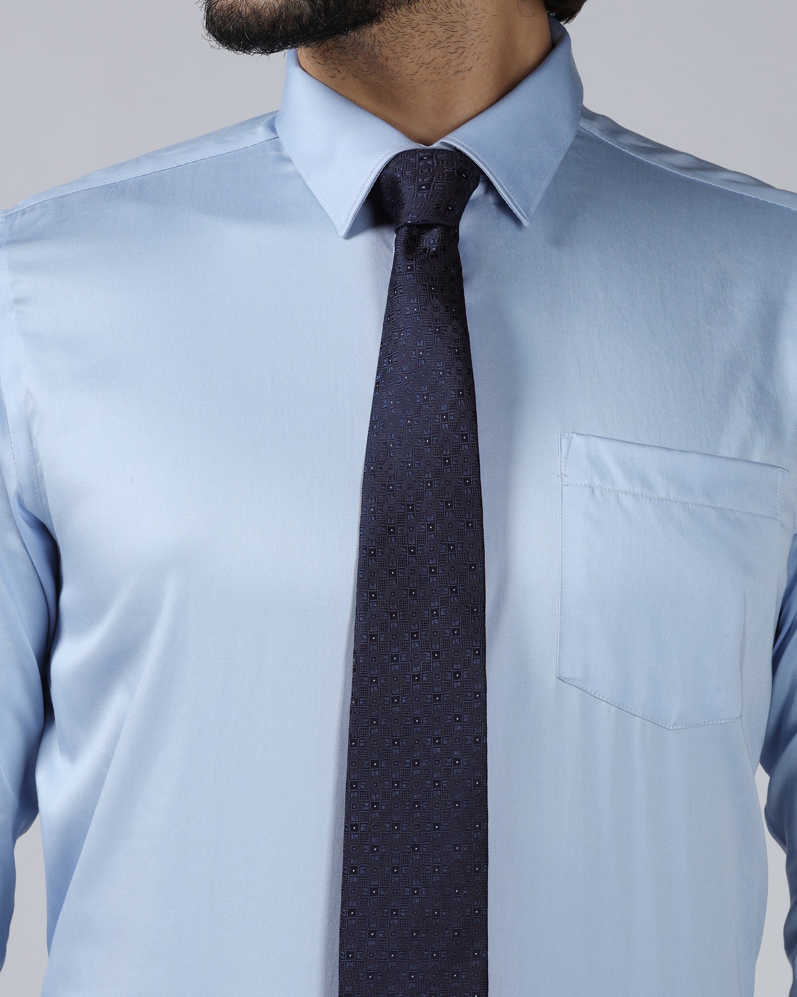 Navy Silk Printed Tie - Wallace