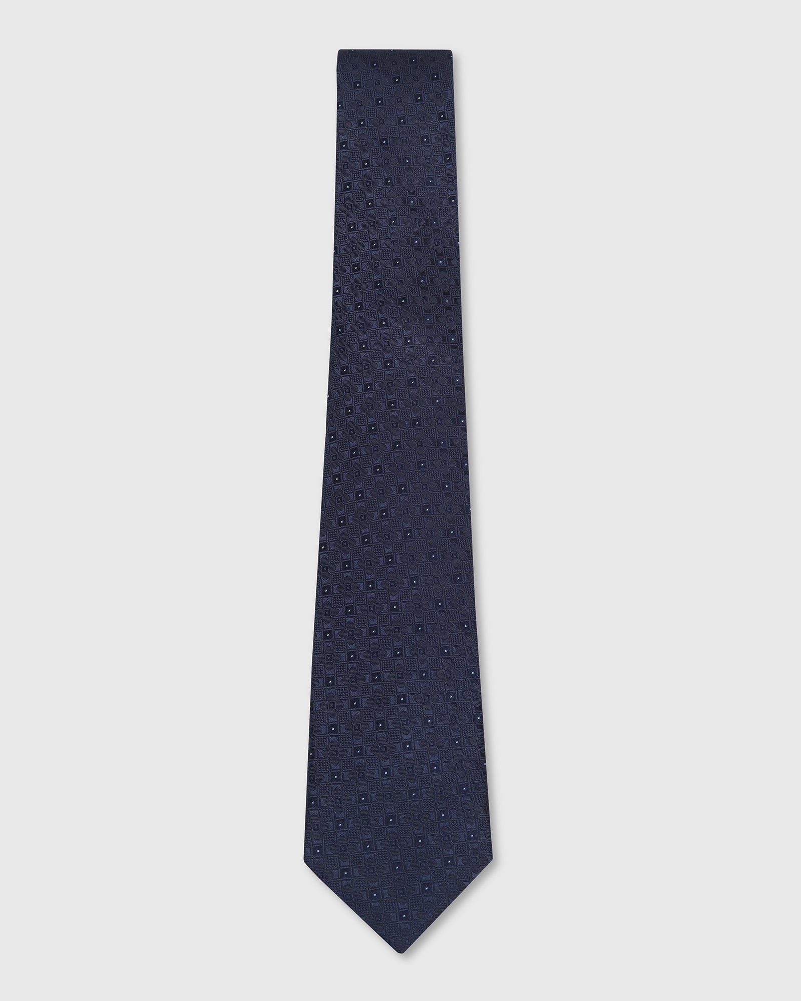 Navy Silk Printed Tie - Wallace