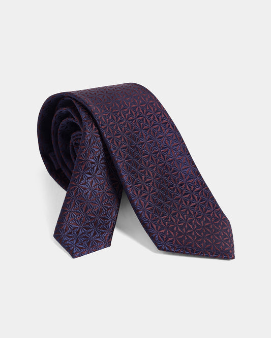 Navy Silk Jacquard Tie - Wilber