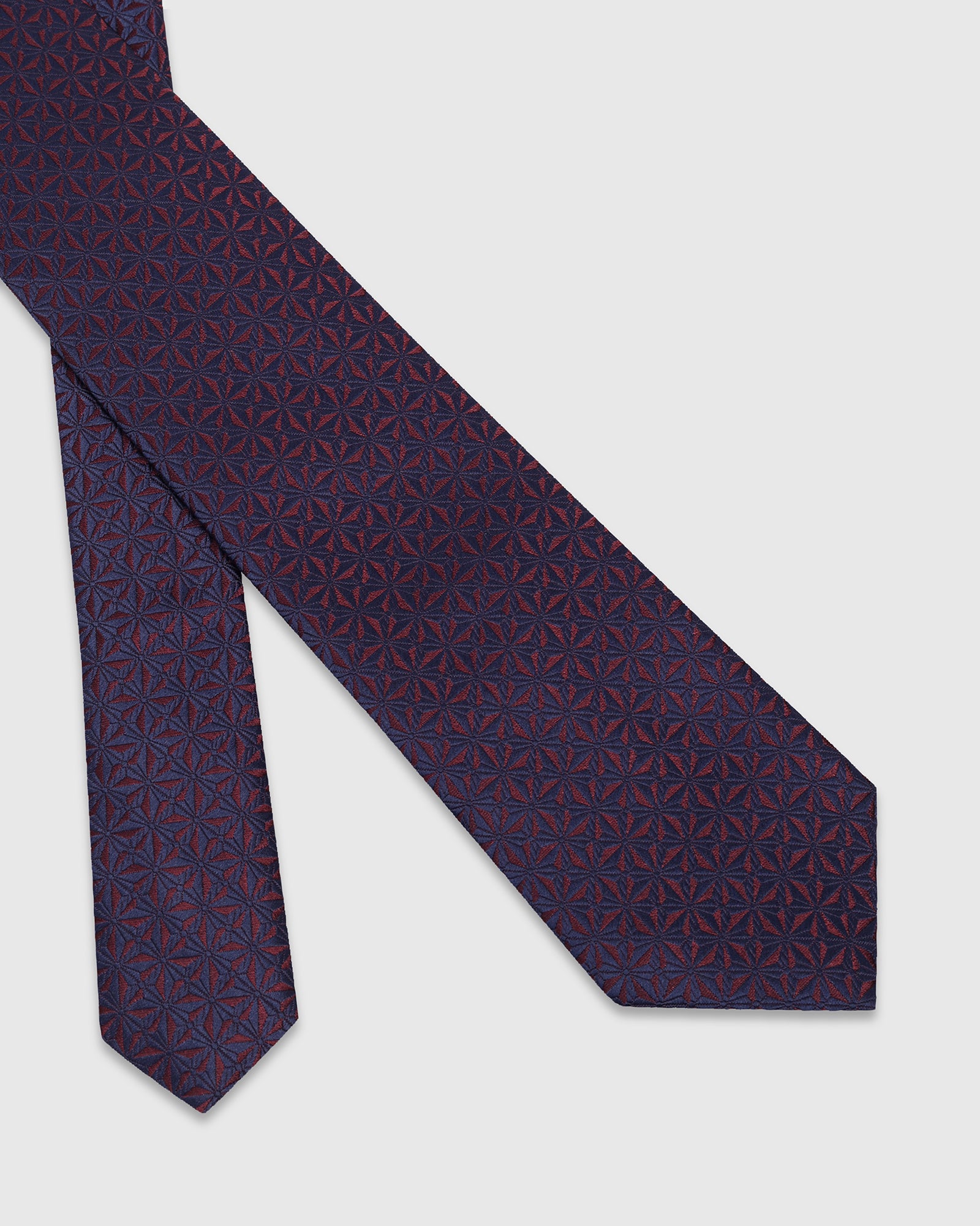 Navy Silk Jacquard Tie - Wilber