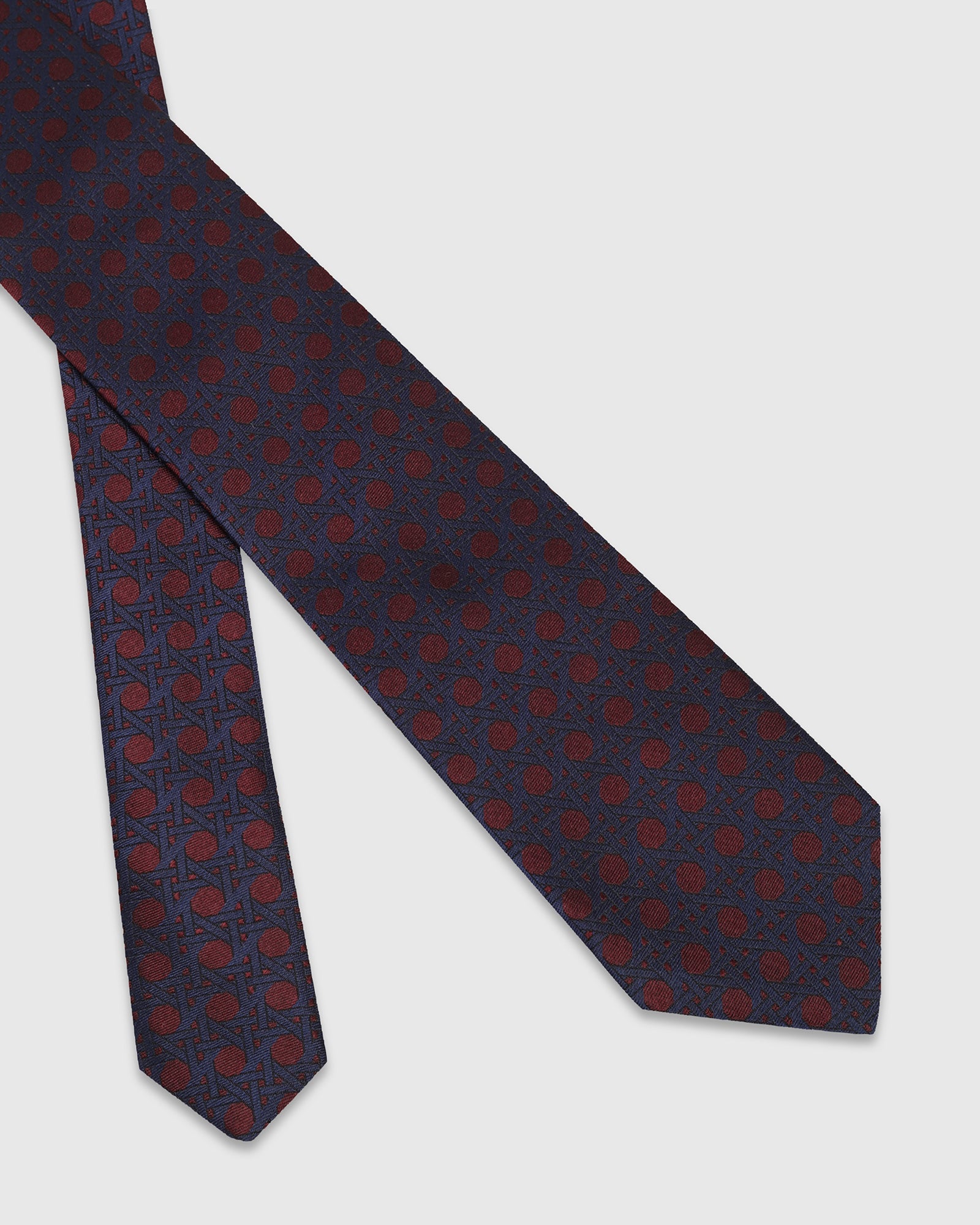 Navy Silk Jacquard Tie - Willet