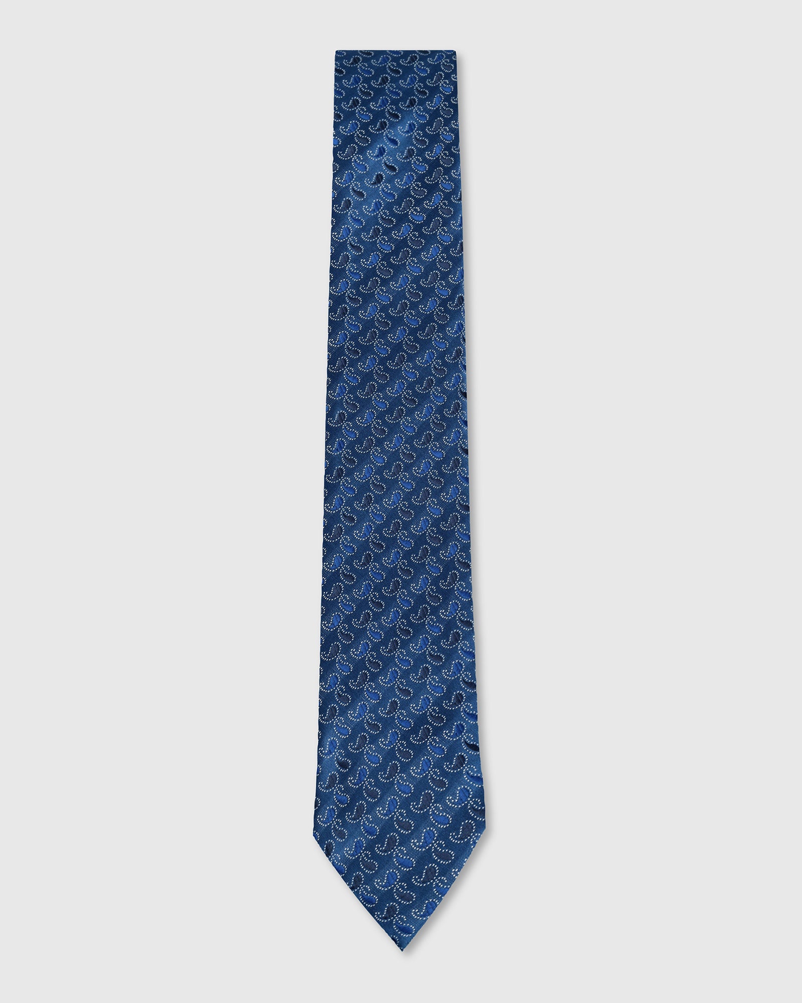 Navy Silk Jacquard Tie - Willfred