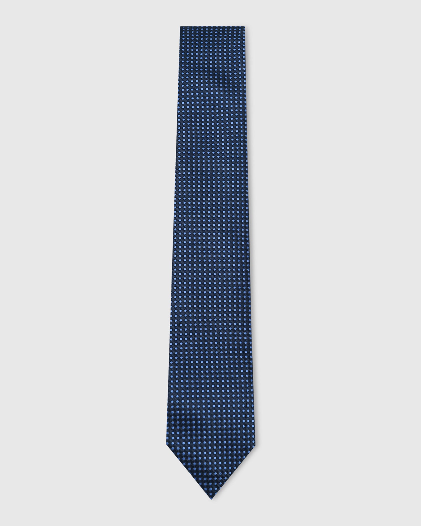Navy Silk Jacquard Tie - Willfred