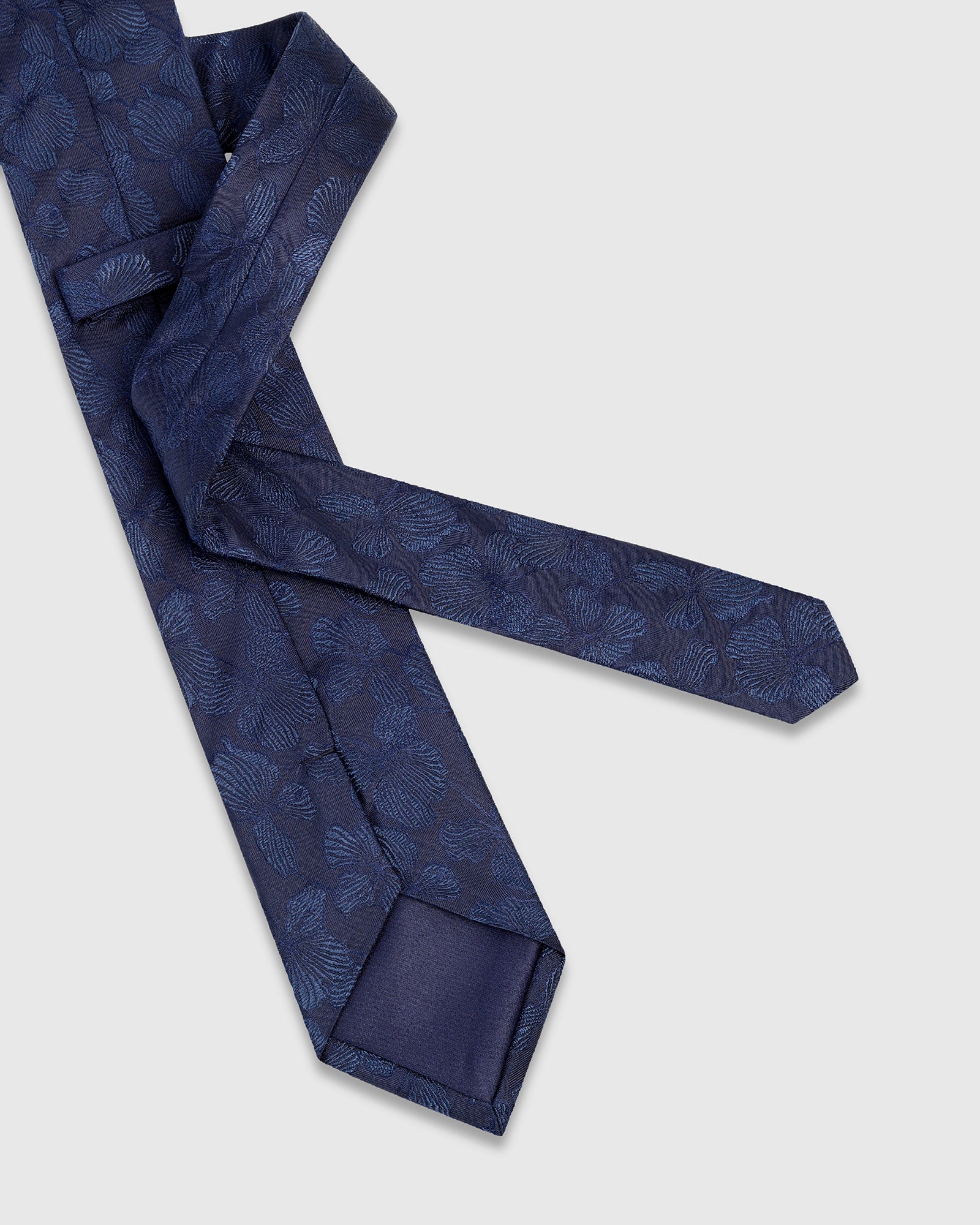 Navy Silk Jacquard Tie - Willis