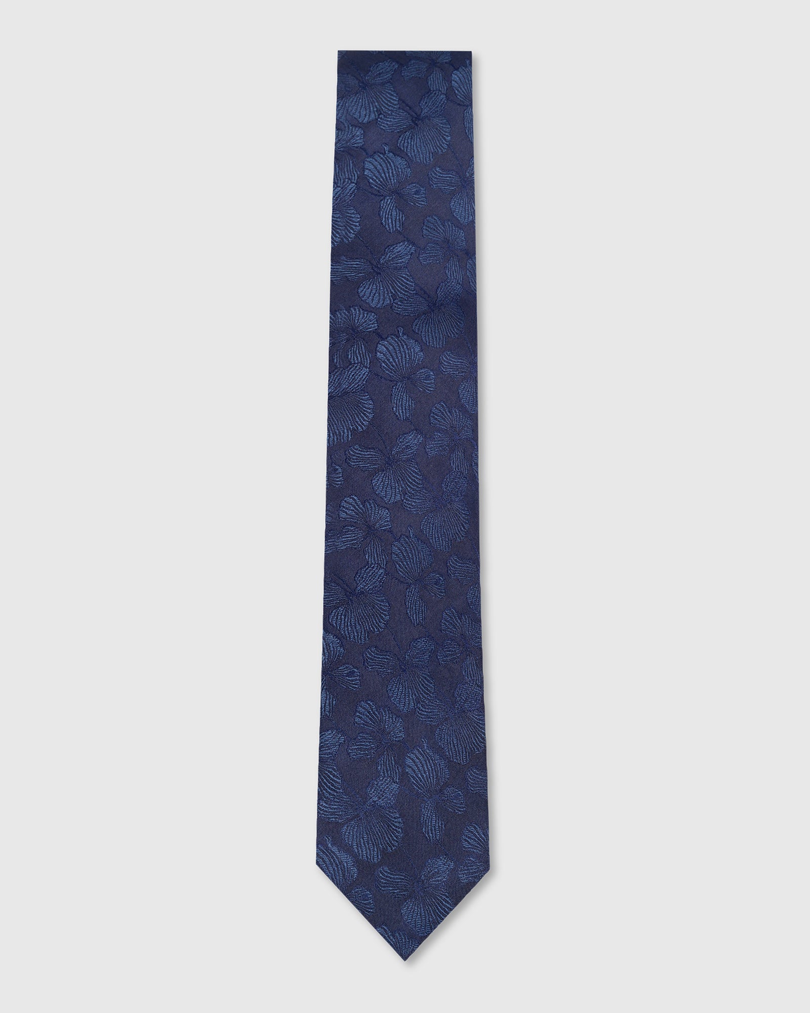 Navy Silk Jacquard Tie - Willis