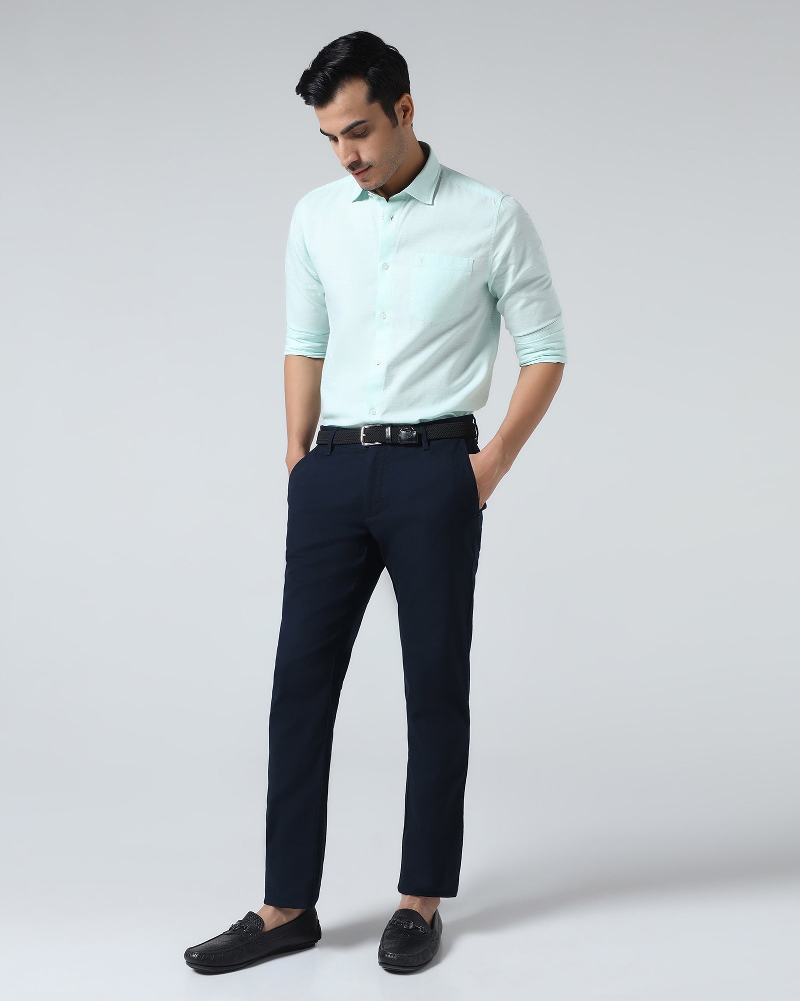Navy Solid Khakis - Marley