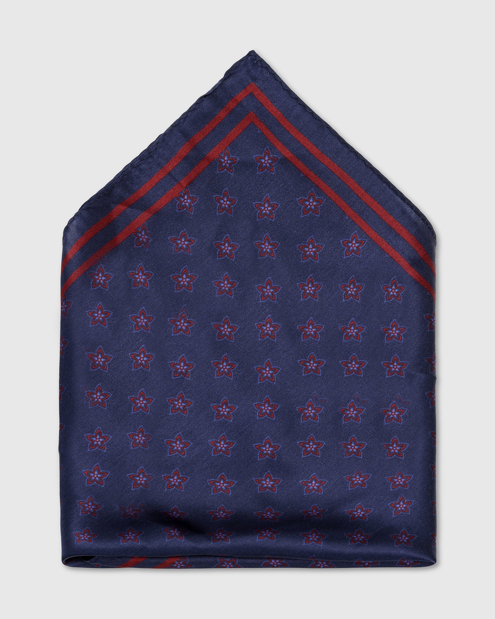 Navy Printed Pocket Square - Winifred