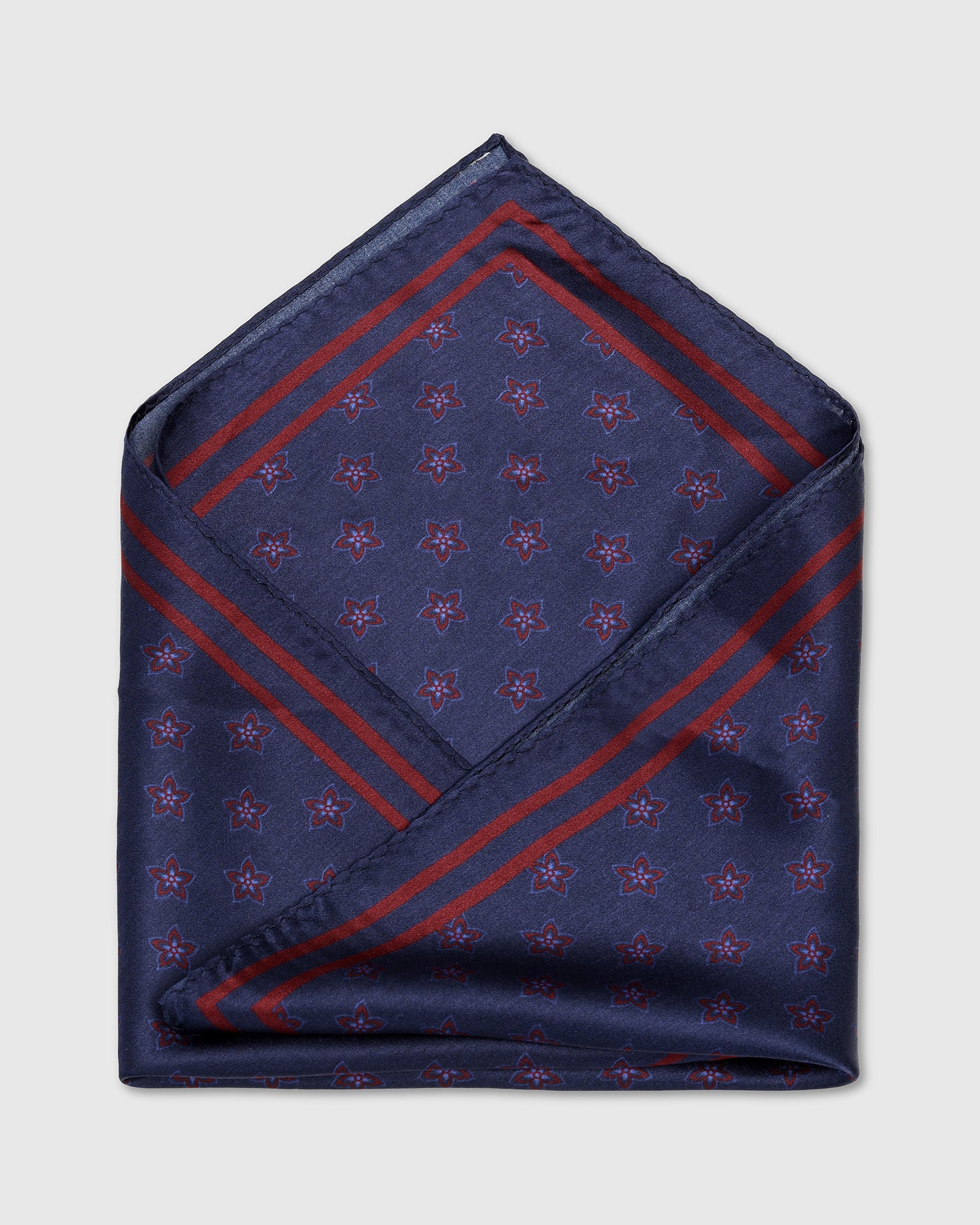 Navy Printed Pocket Square - Winifred