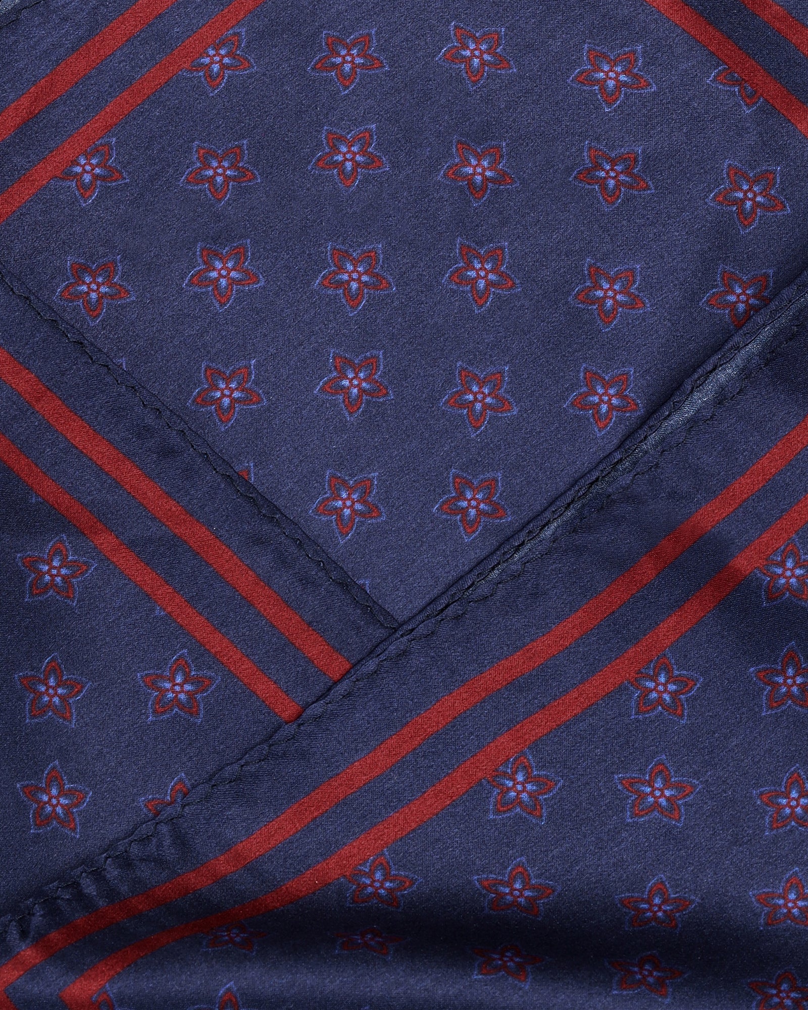 Navy Printed Pocket Square - Winifred