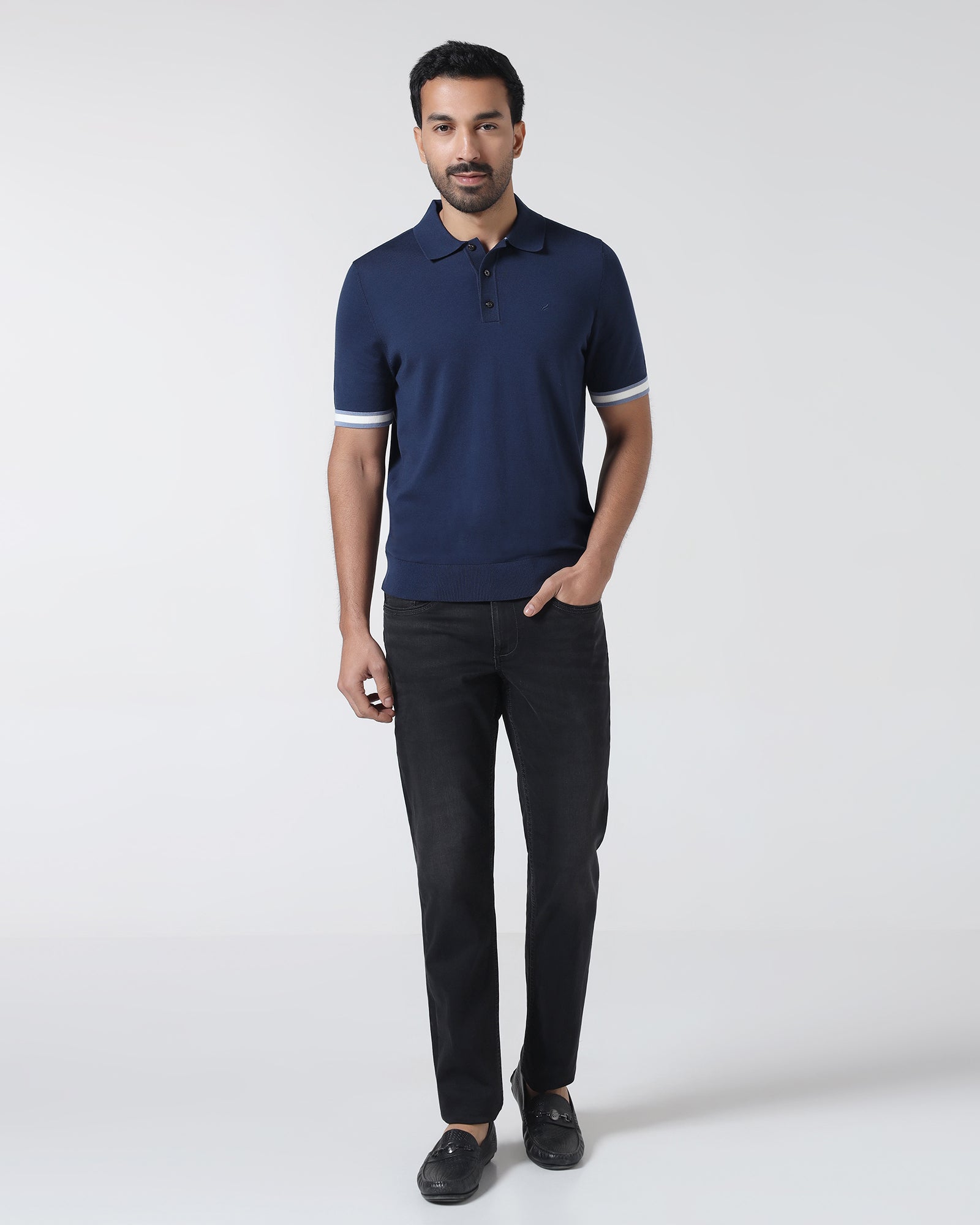 Navy Solid Polo - Akio