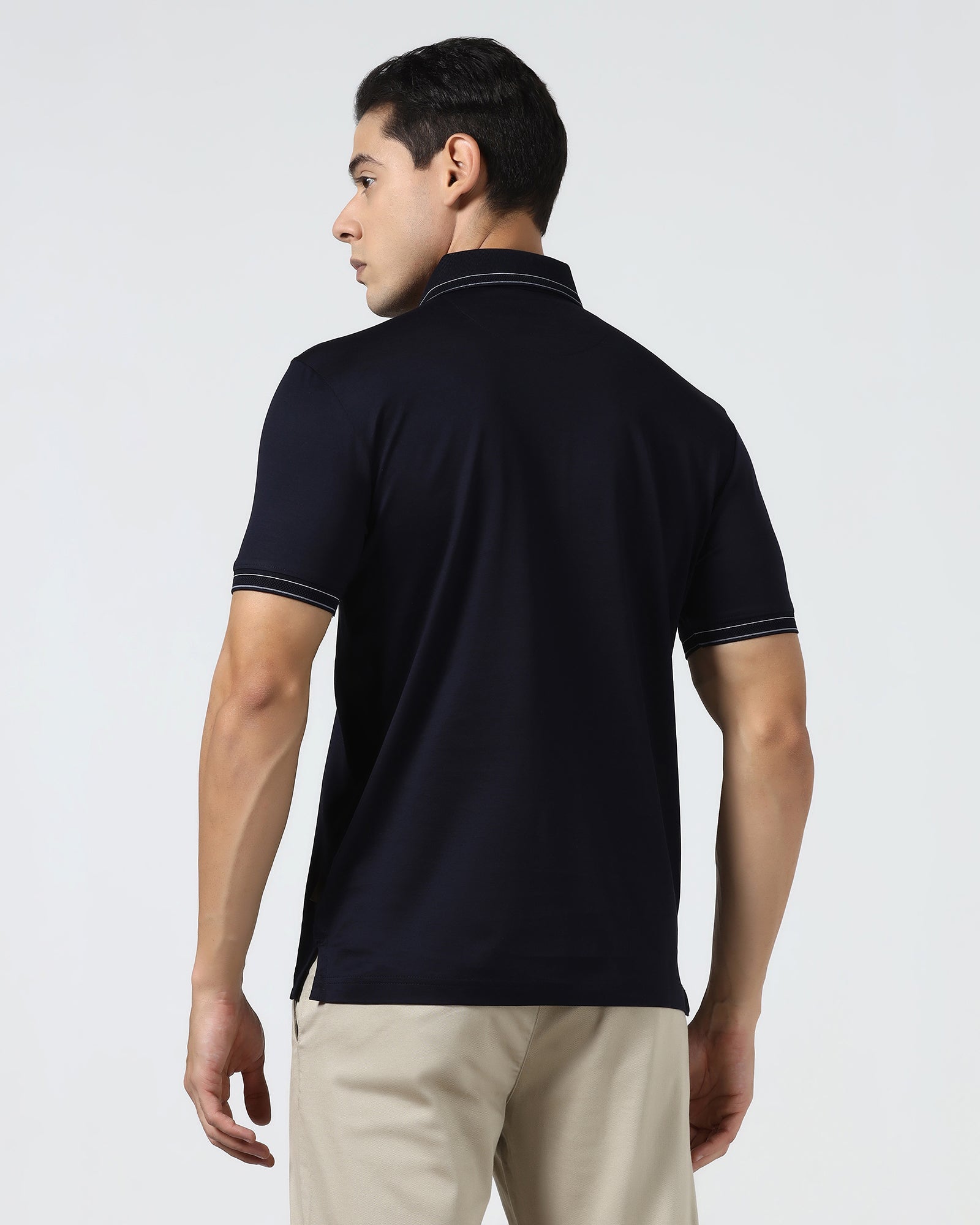 Navy Solid Polo - Ram