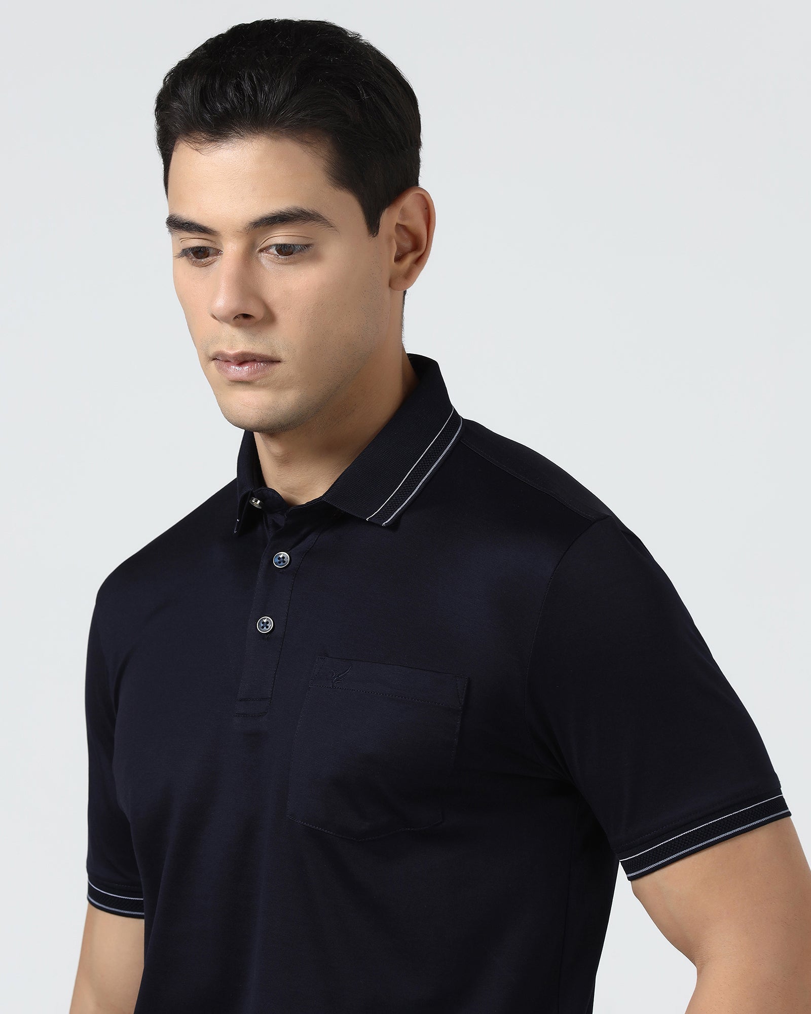 Navy Solid Polo - Ram