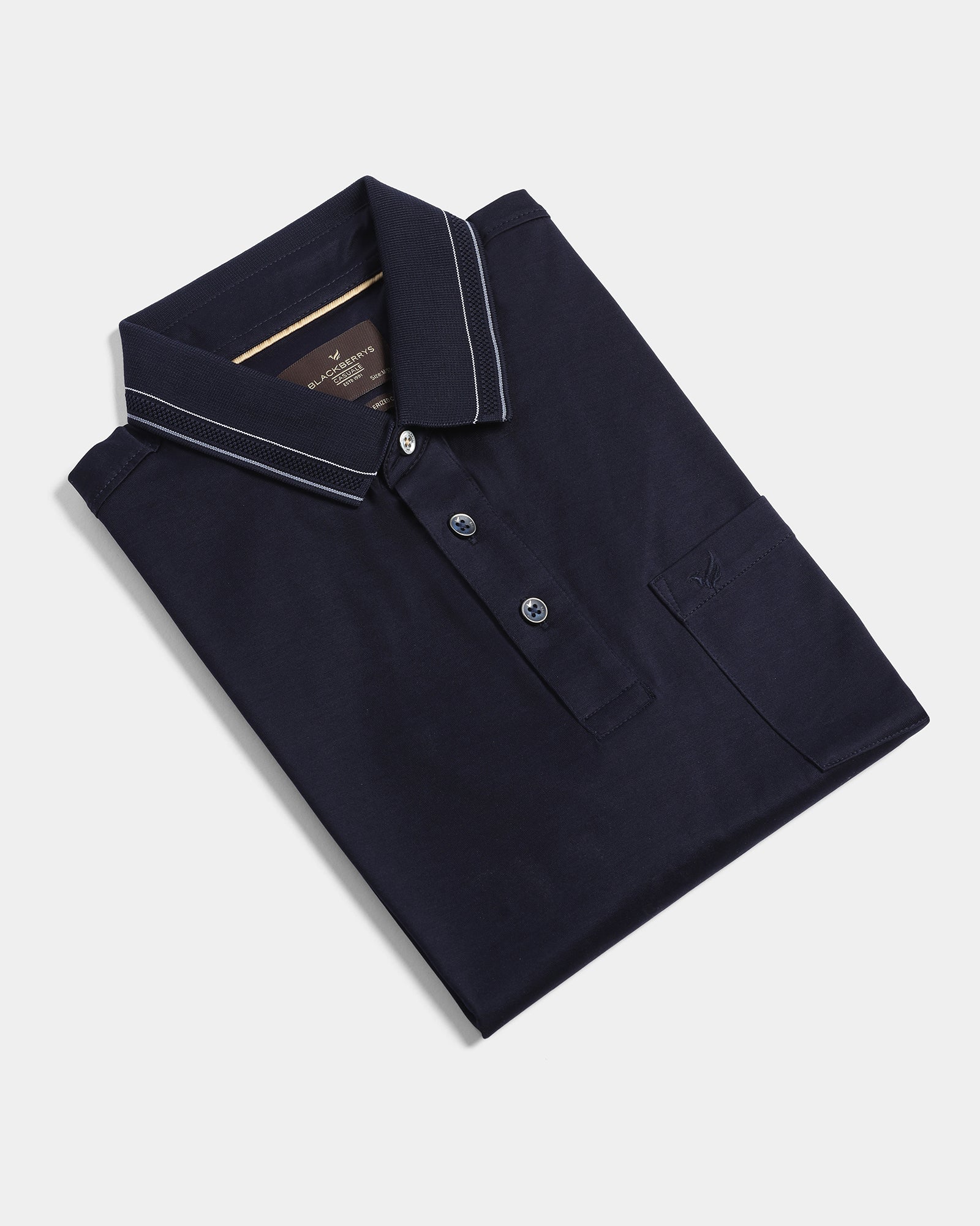 Navy Solid Polo - Ram