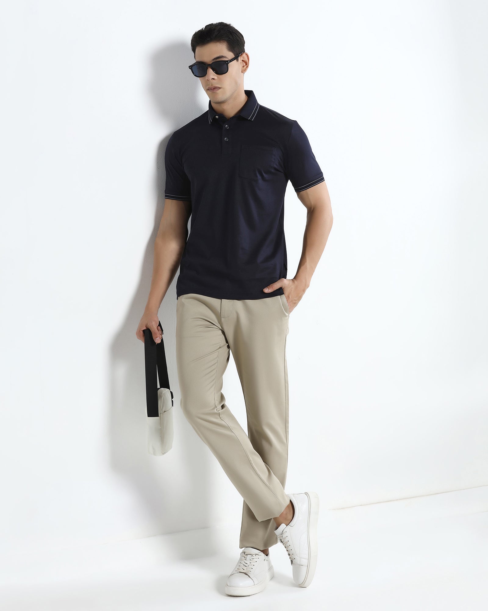 Navy Solid Polo - Ram