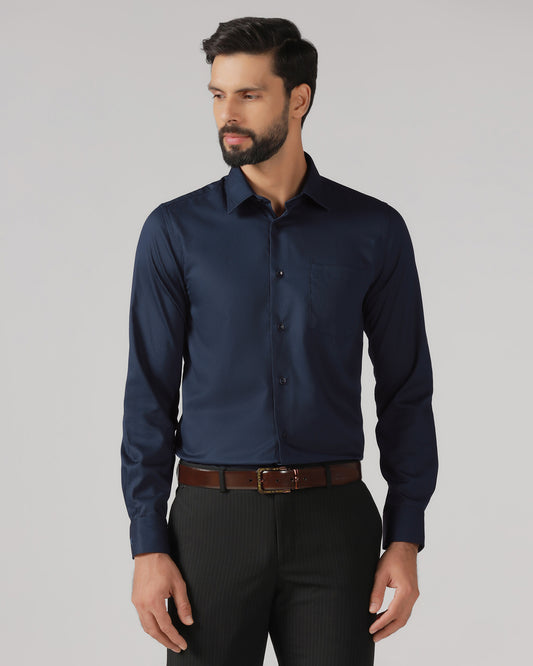 Navy Solid Shirt - Tanin