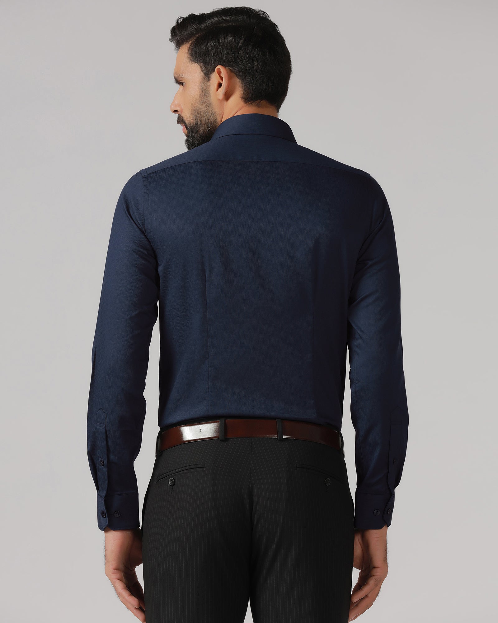 Navy Solid Shirt - Tanin