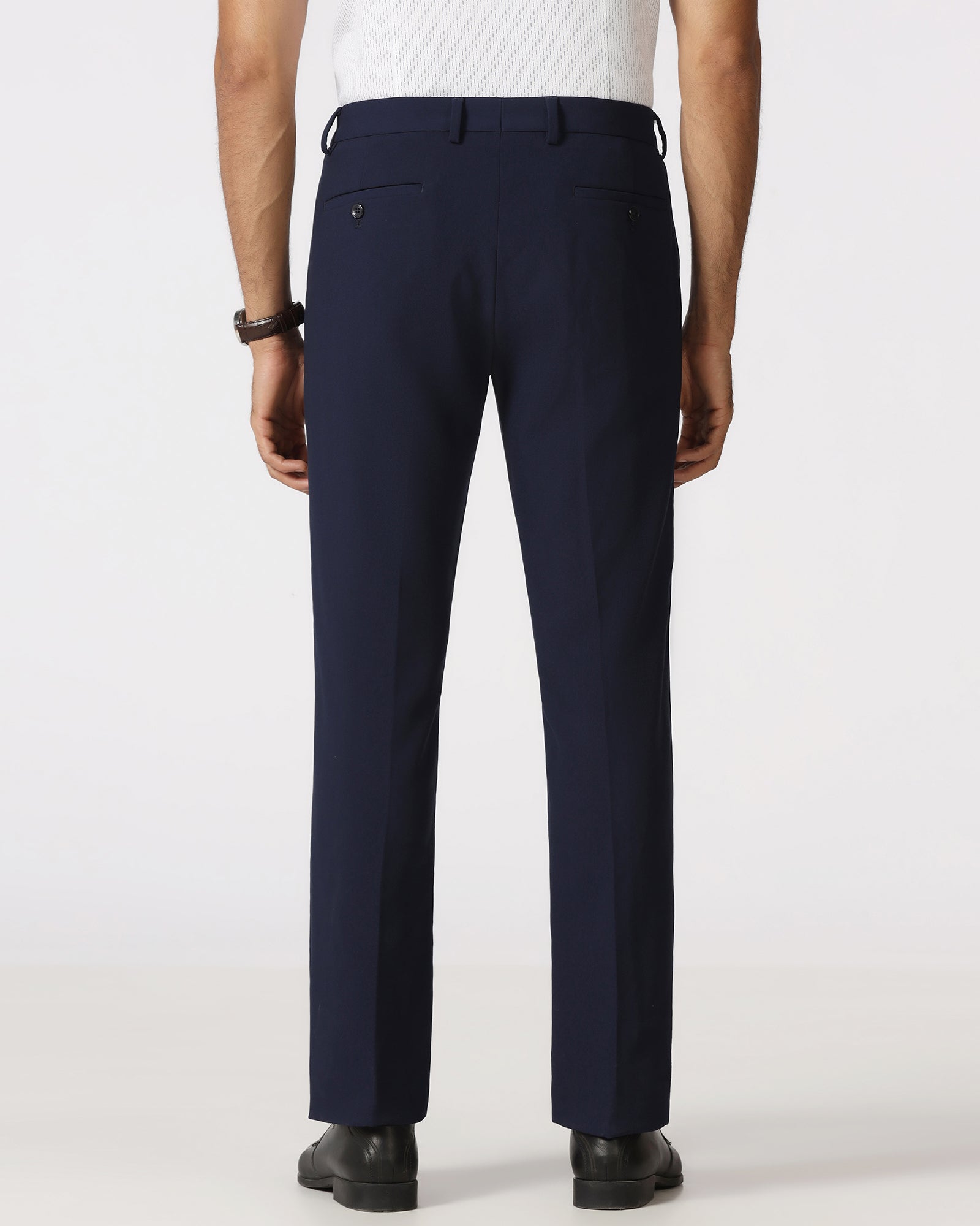 Navy Solid Trouser - Indri