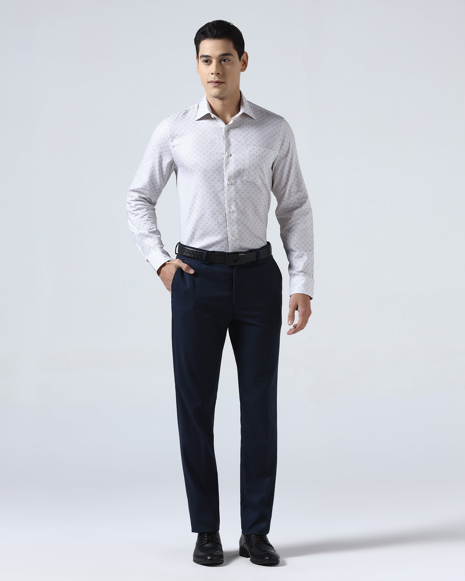 Navy Solid Trouser - Liano