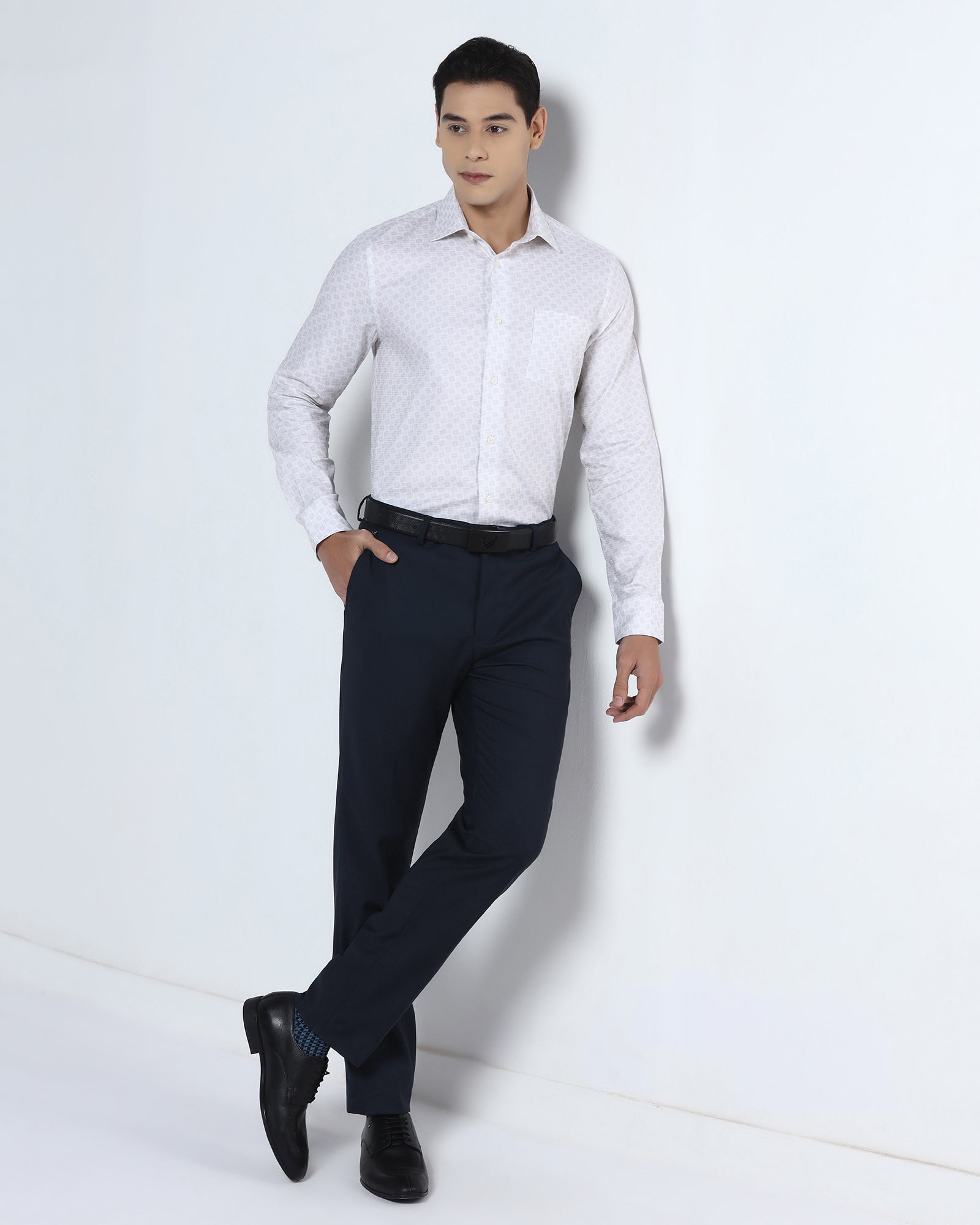 Navy Solid Trouser - Liano