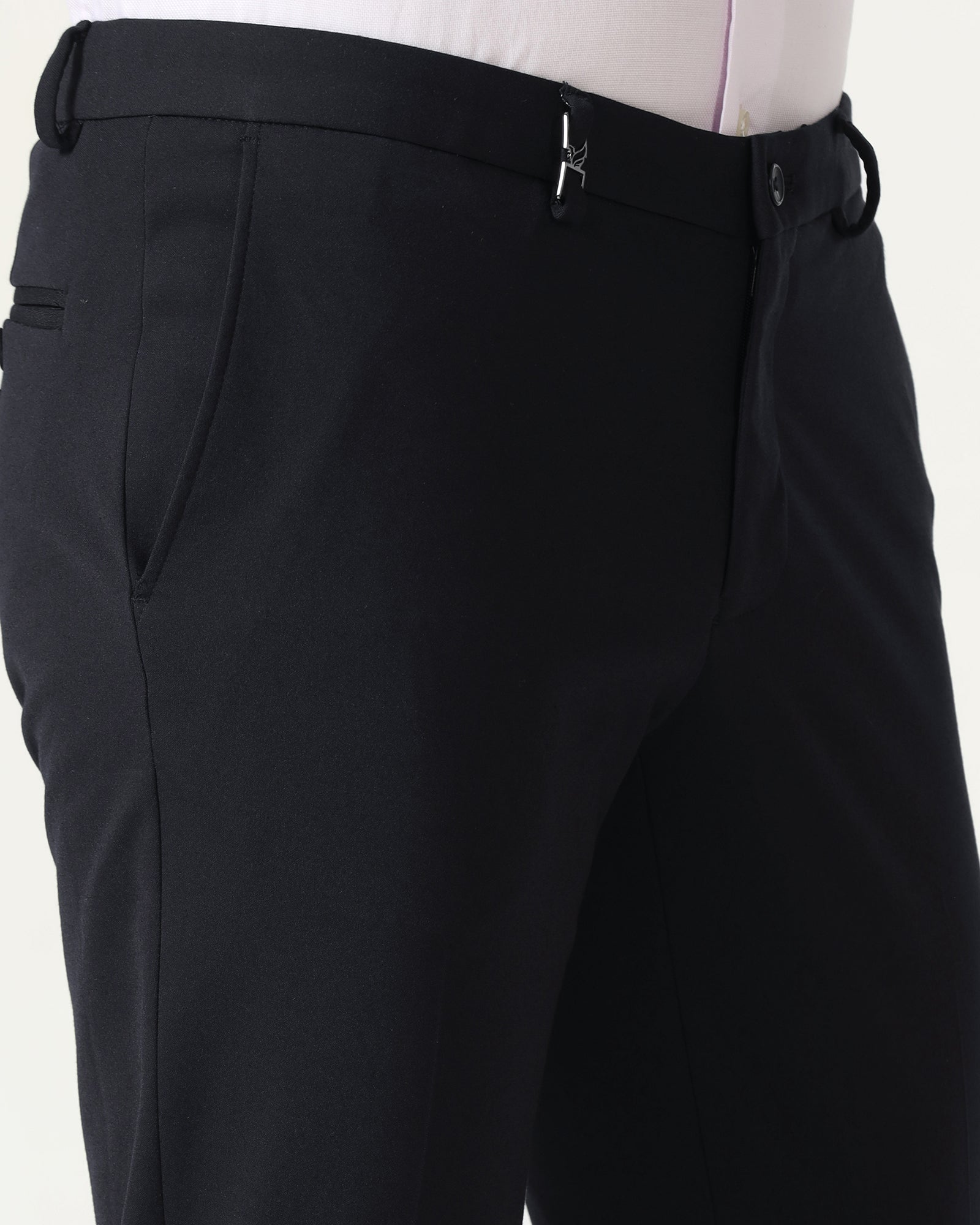 Navy Solid Trouser - Oak