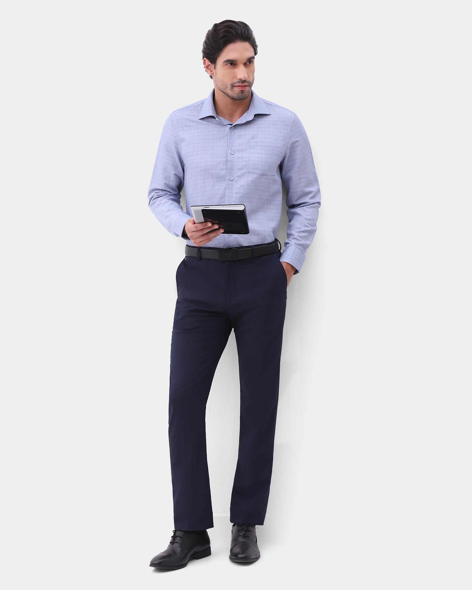 Navy Solid Trouser - Panag